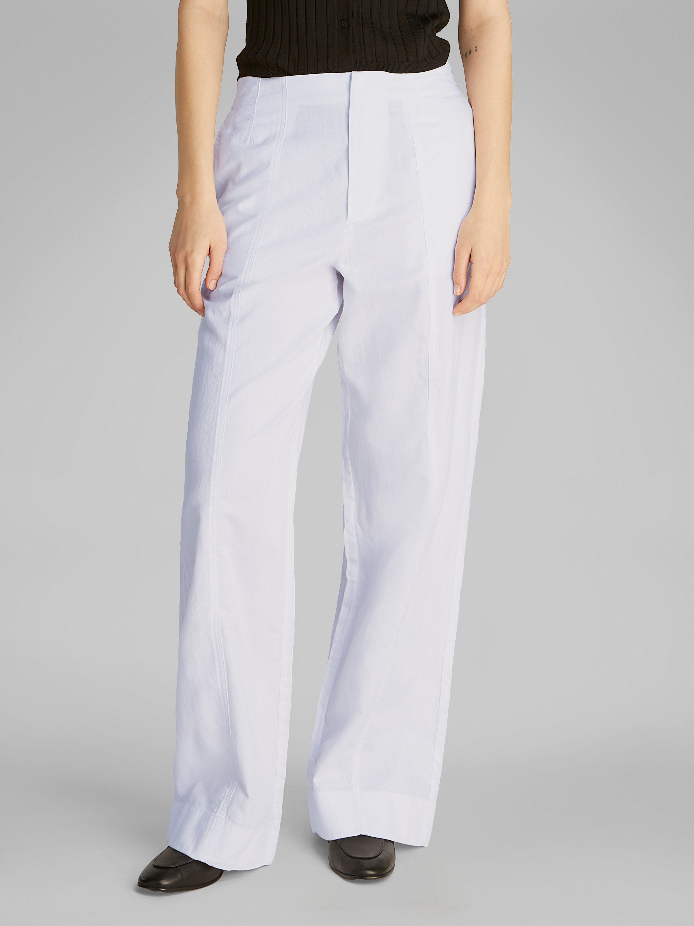 Calvin Klein Linnen broek SOFT LINEN PANT dames sweatbroeken maat S (36) wit