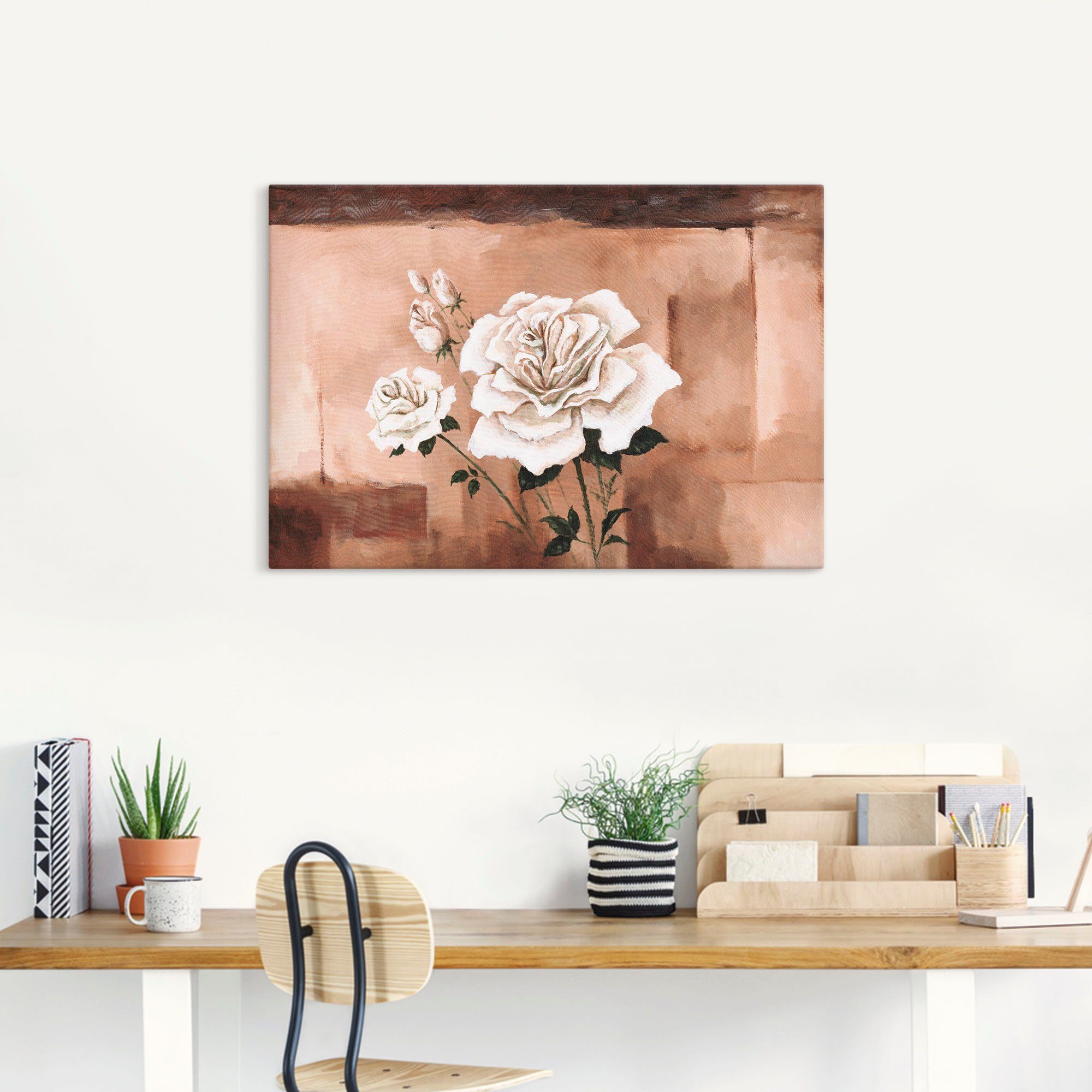 Artland Artprint op linnen Rosen gespannen op een spieraam