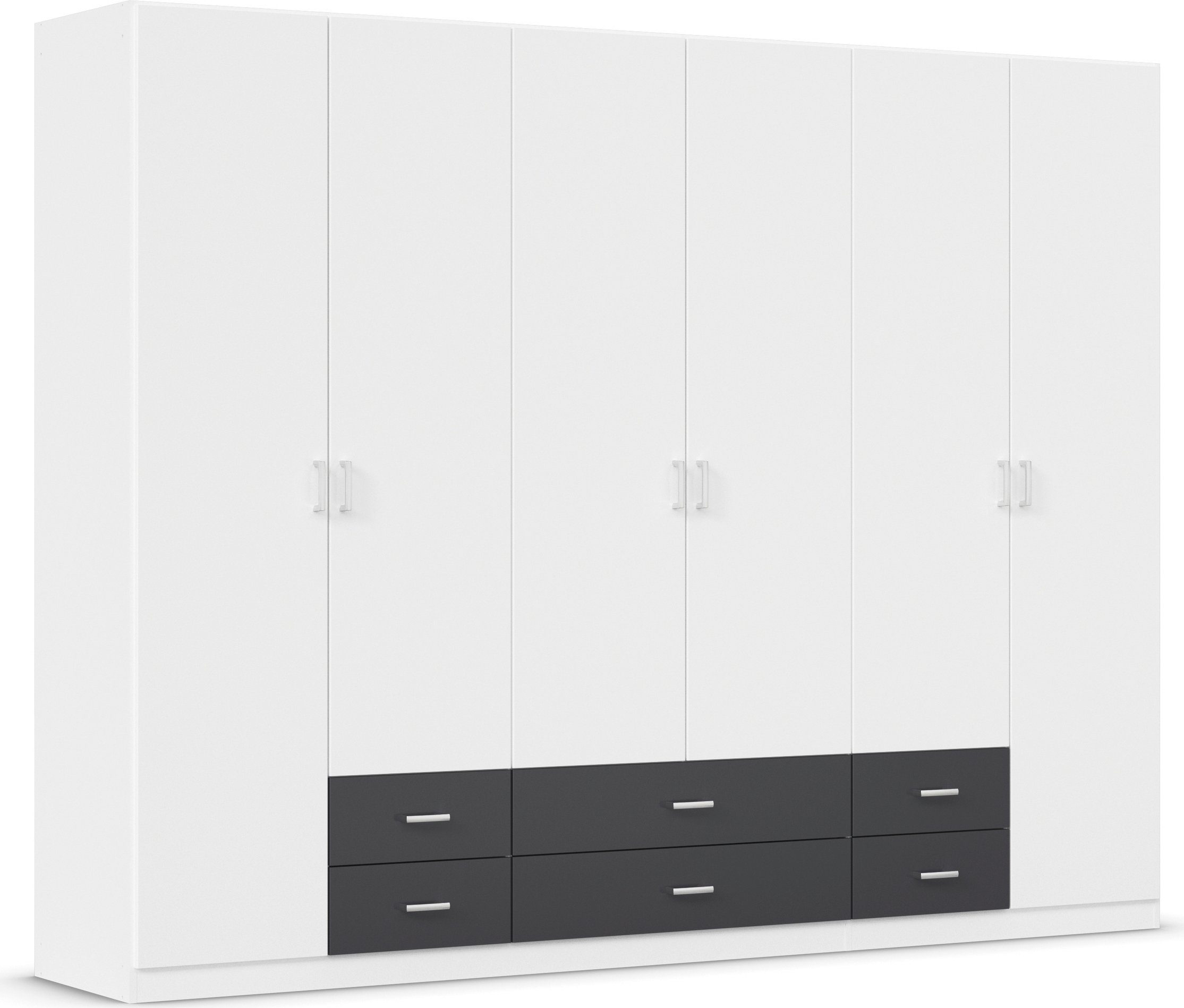 rauch Draaideurkast Kledingkast kast garderobe linnenkast GAMMA in 3 breedtes met 6 lades, in eenvoudig design topseller made in germany