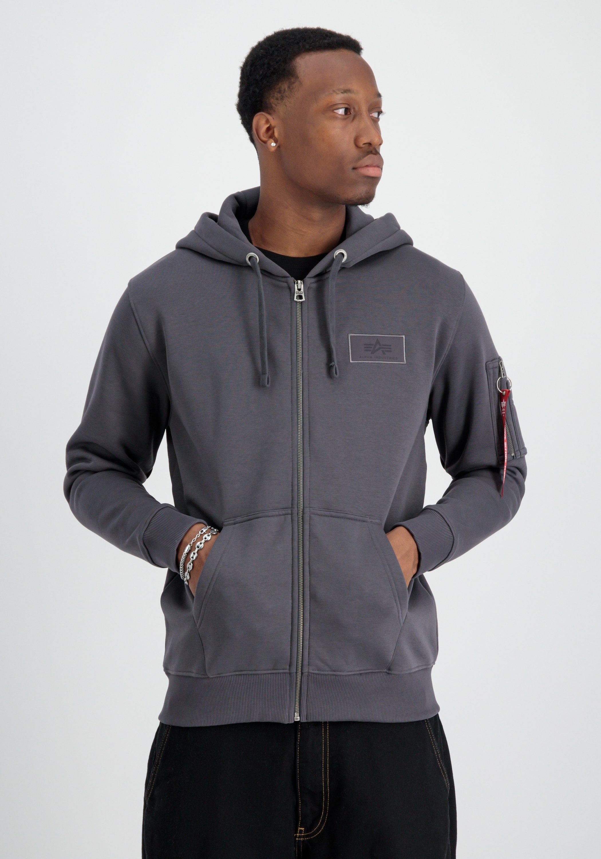 Alpha Industries Hoodie Men Hoodies Back Print Zip Hoody