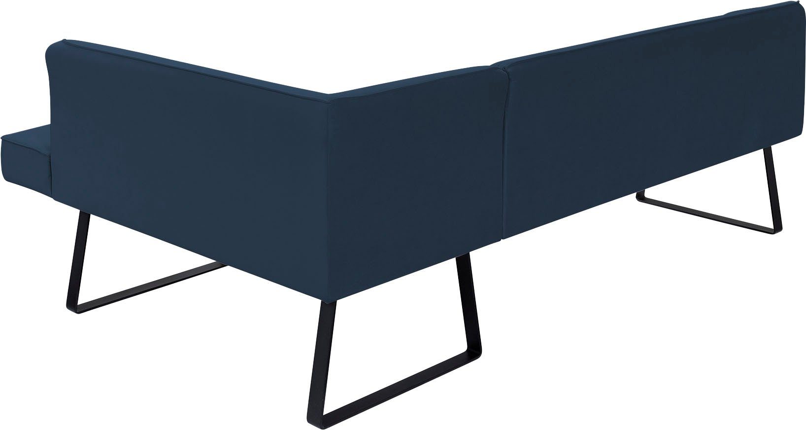 exxpo - sofa fashion Hoekbank Americano met opstaande naad en metalen poten, bekleding in verschillende kwaliteiten
