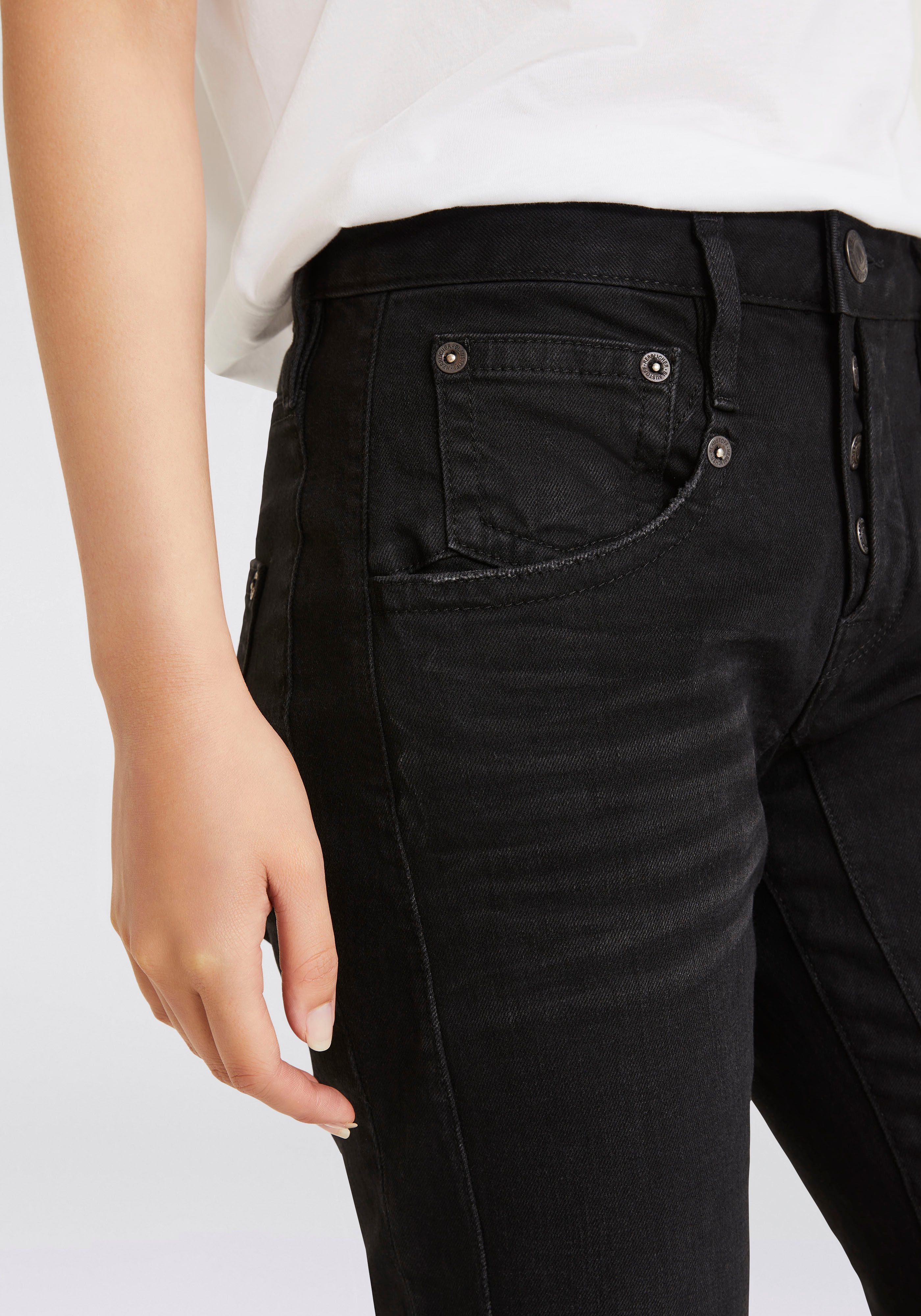 Herrlicher Boyfriendjeans Shyra Long Recycled Denim Black Stretch