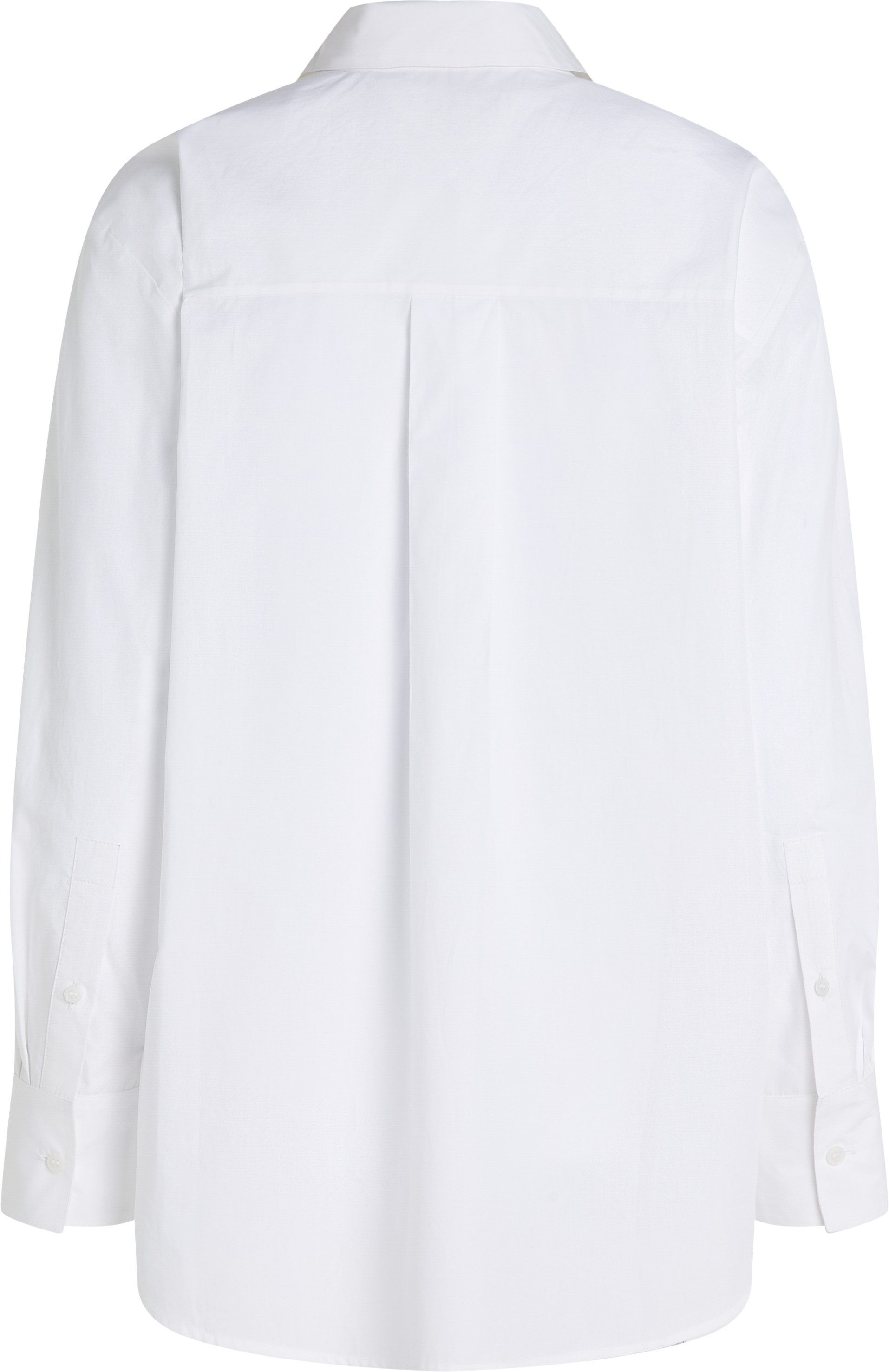 Tommy Hilfiger Curve Overhemdblouse CRV ESS COTTON EASY FIT SHIRT in grote maten, borstzak, kellerplooi achter, afgeronde zoom