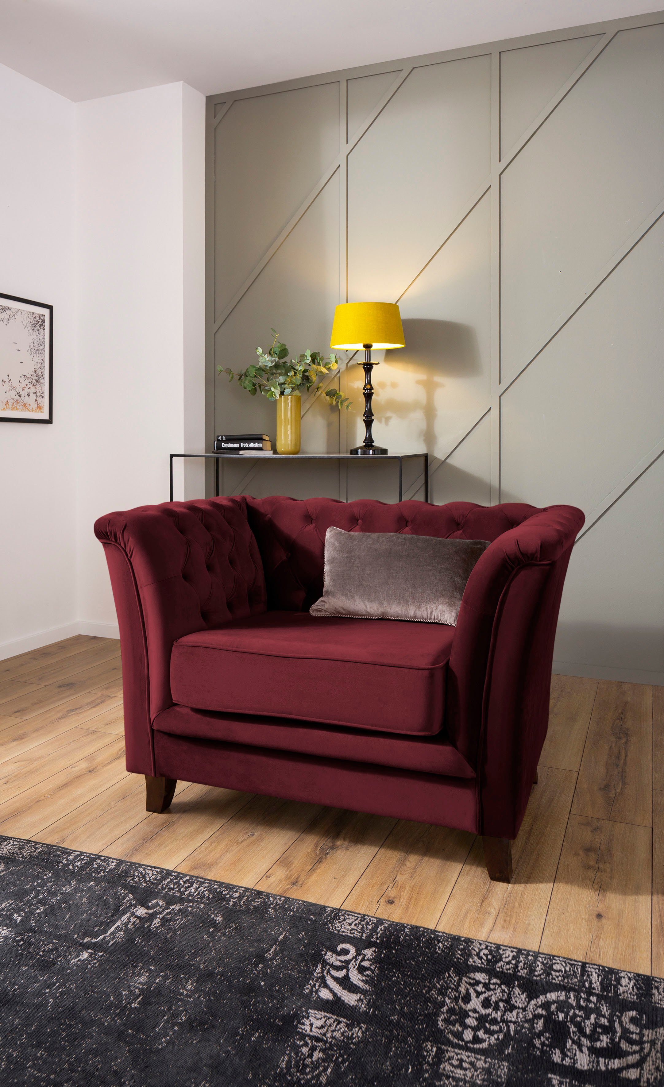 Home affaire Chesterfield-fauteuil DOVER past bij de dover-serie met luxueuze capitonnage en los kus