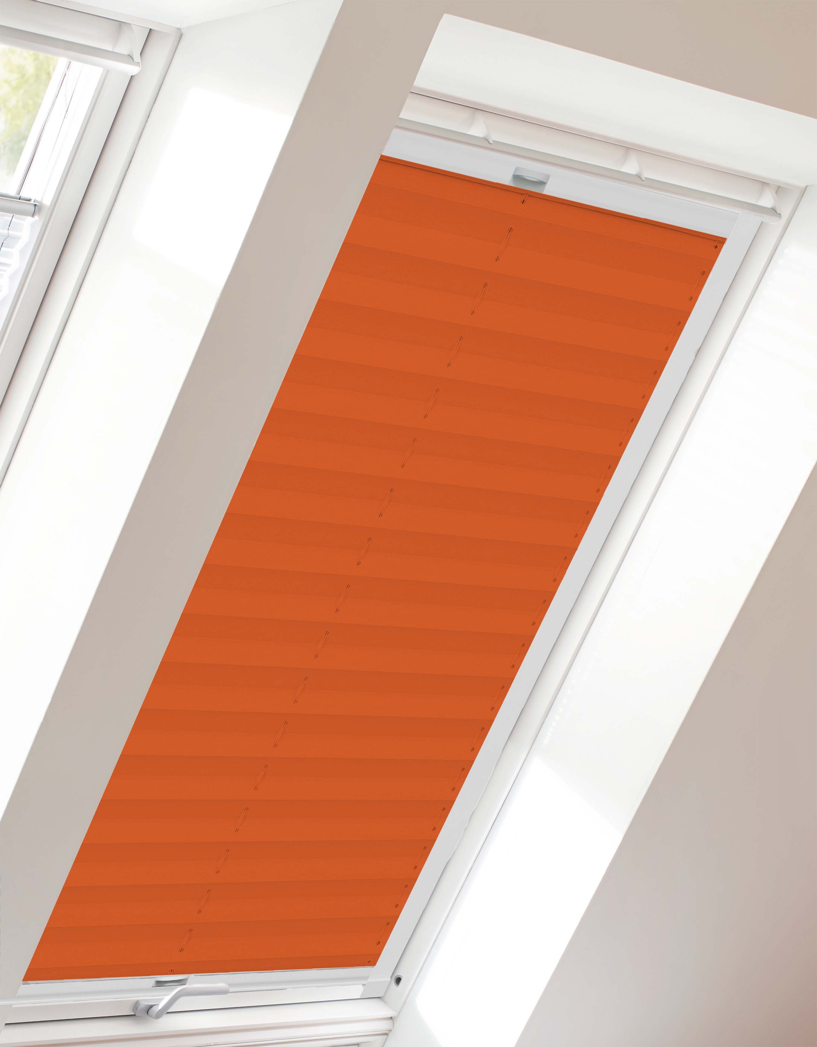 sunlines Plissé-vouwgordijn voor dakramen StartUp Style Crepe (1 stuk) plisségordijnen maat 49,3 cm x 99,5 cm oranje