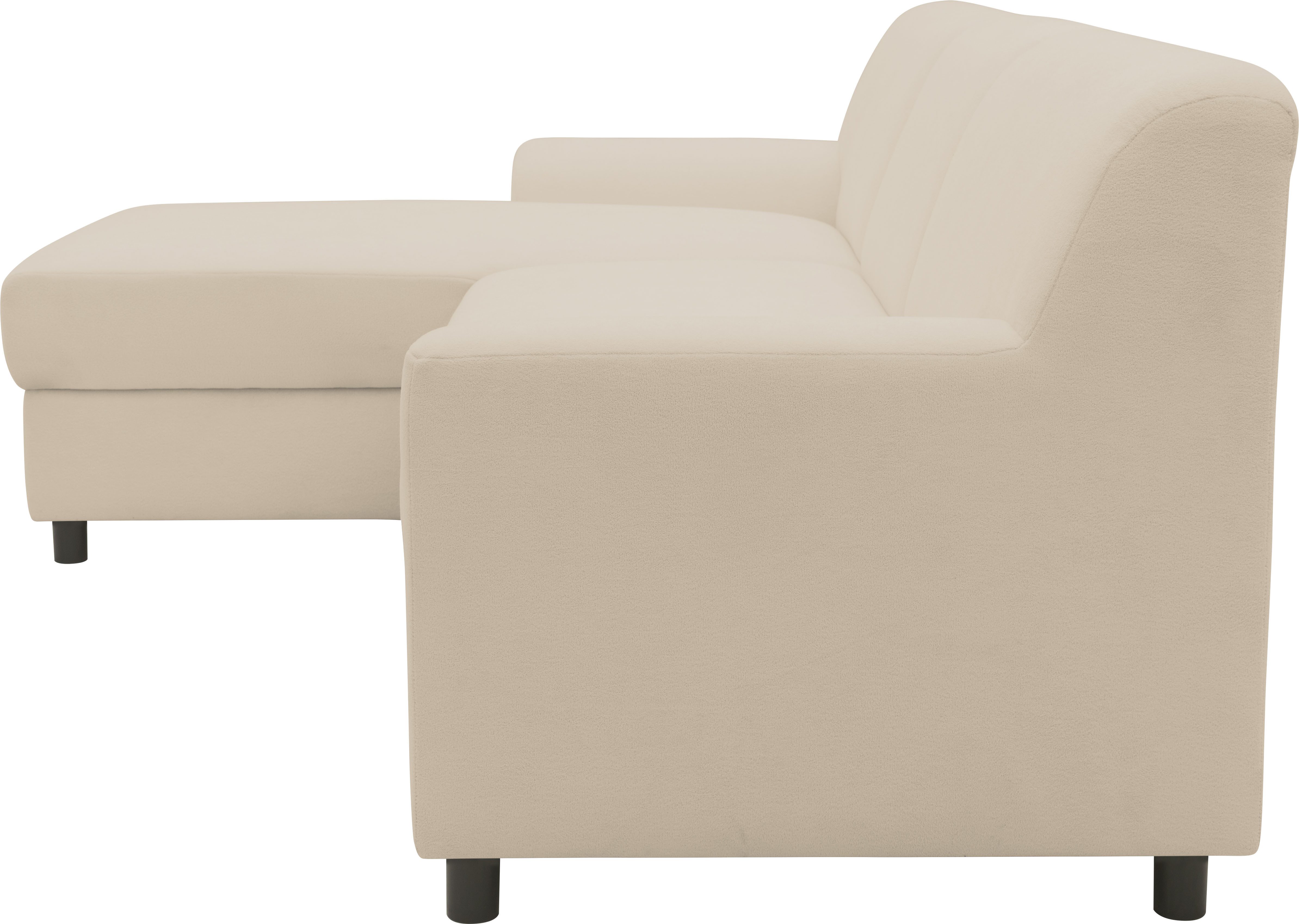 INOSIGN Hoekbank Turah 2, L-vorm, in Cord en waterafstotende microvezel, Vering B/D/H: 241/146/79 cm, incl. sierkussen, optioneel met bedfunctie