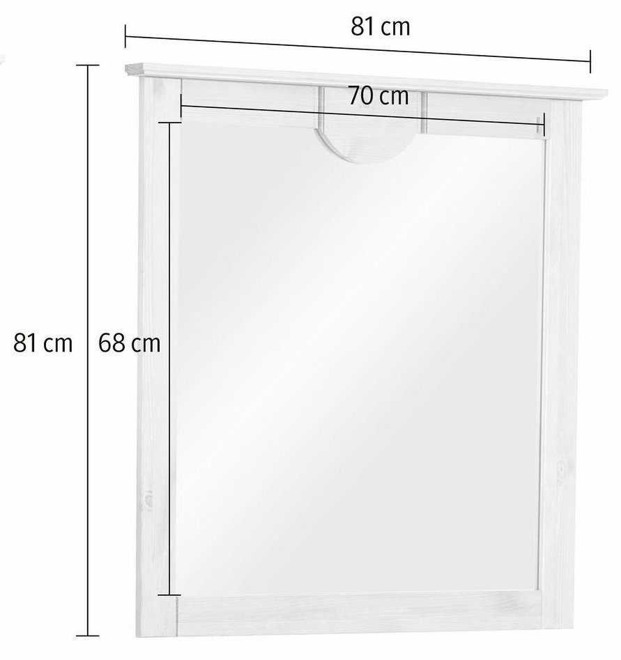 Home affaire Garderobespiegel Klera Frame van massief grenen, FSC®, breedte 81 cm