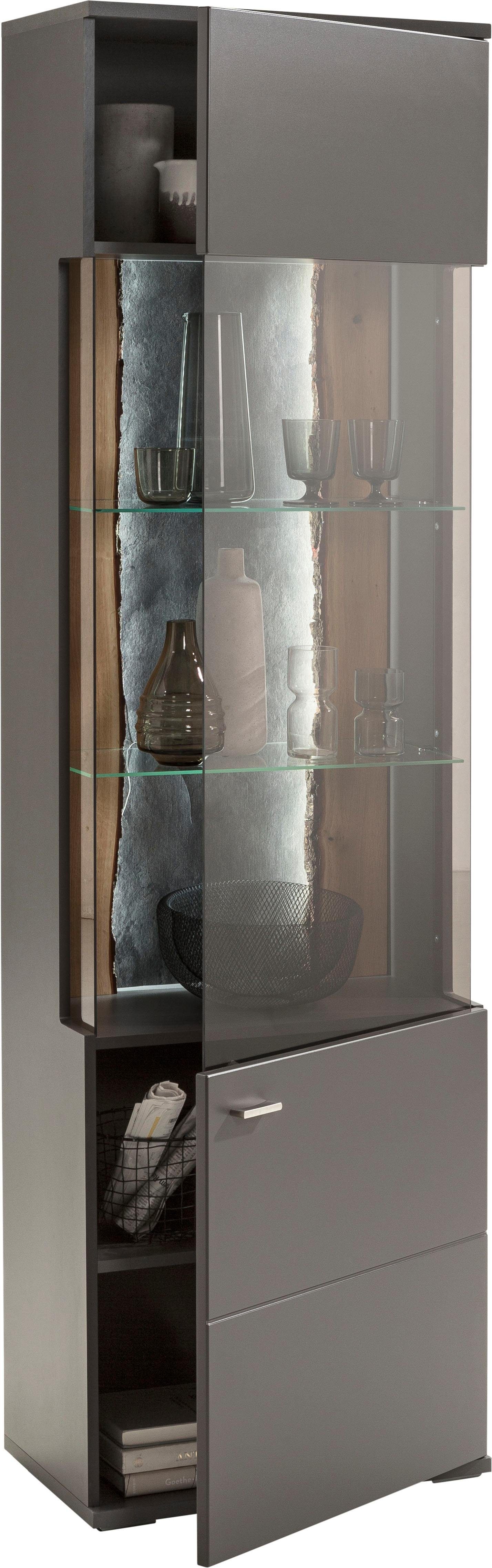 set one by Musterring Vitrinekast Tacoma Type 01, hoogte 207, 4 cm, met getinte glasdeur