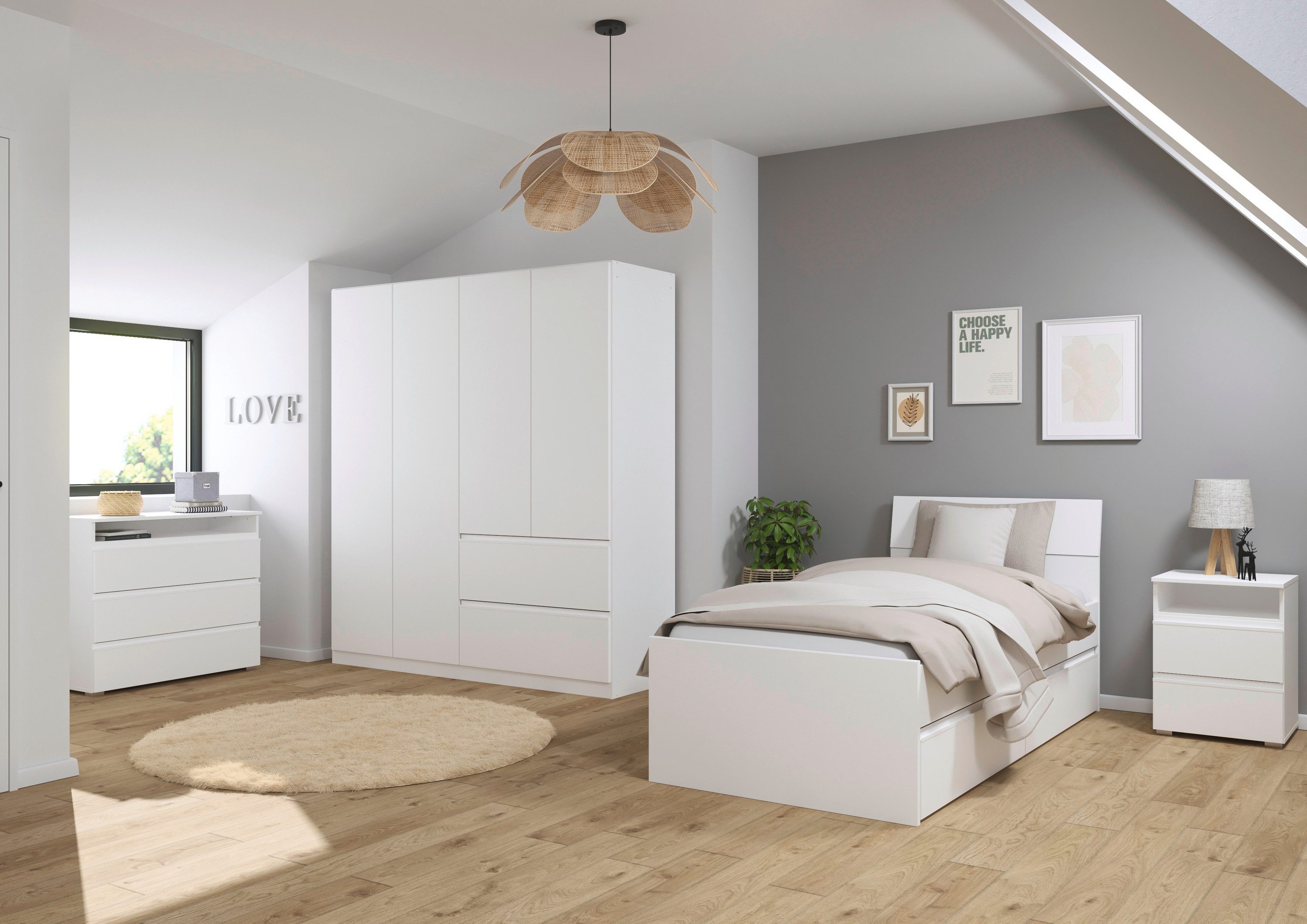 rauch Ledikant met bergruimte Bed Eenpersoons Tweepersoons Opbergruimte JOEL met bedlades voor extra opbergruimte made in germany