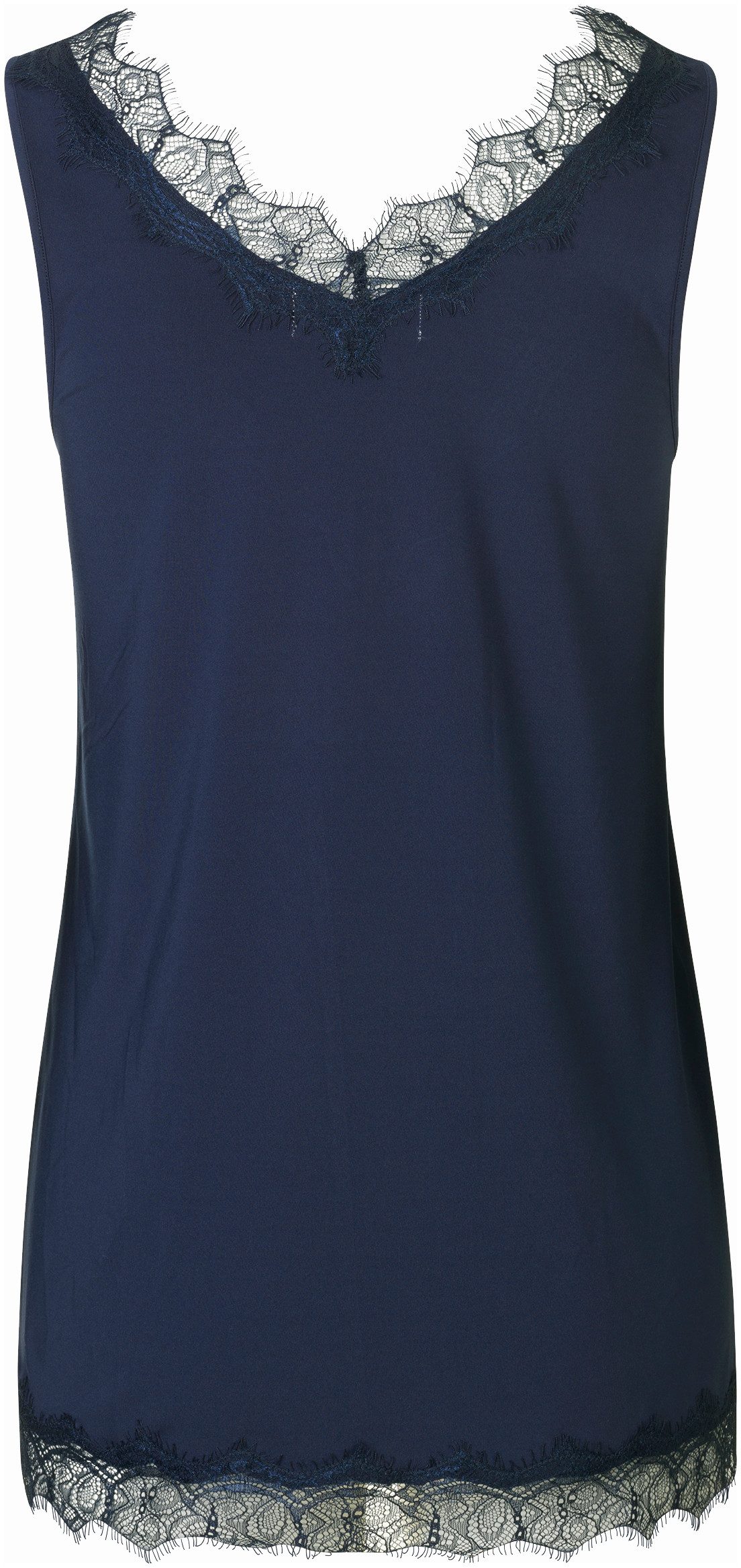 rosemunde Shirt voor eronder Billie Tank Top met prachtige vintage kanten afwerking aan de v-hals en zoom