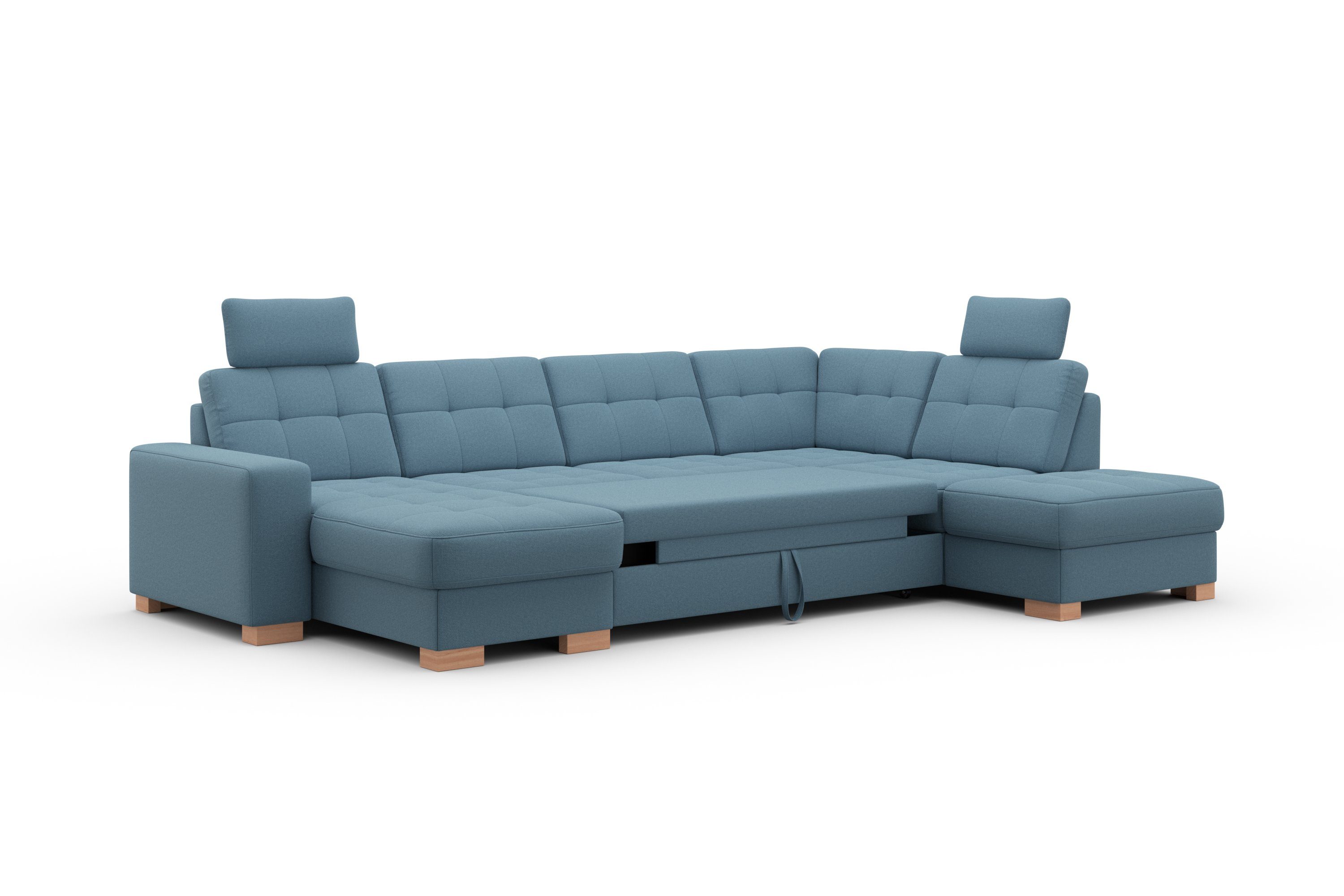 sit&more Zithoek Quincy U-vorm naar keuze met slaapfunctie en bedkist
