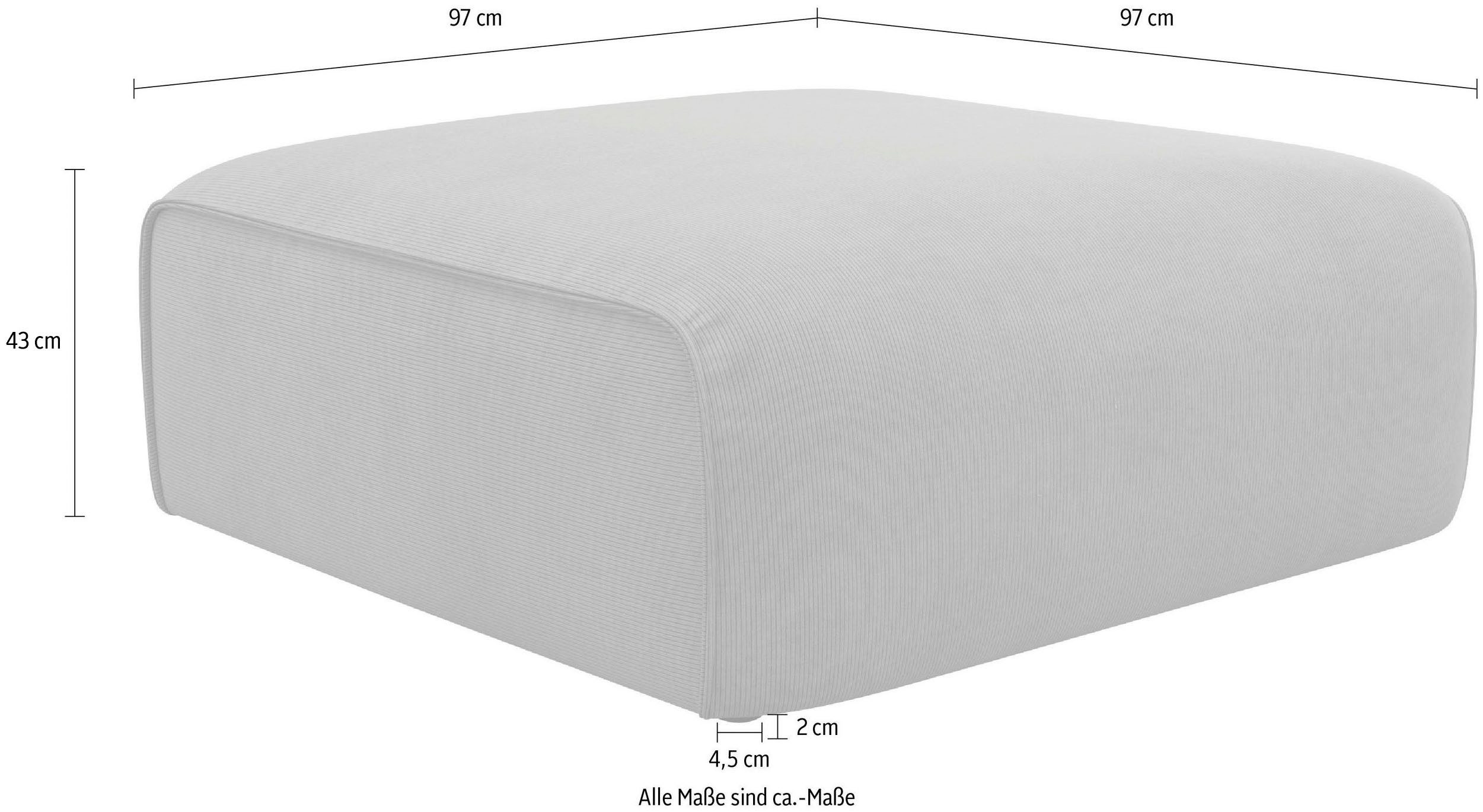RAUM.ID Hocker Merid Sitzhocker, Maße B/T/H: 97/97/43 cm als module of apart te gebruiken, voor individuele samenstelling