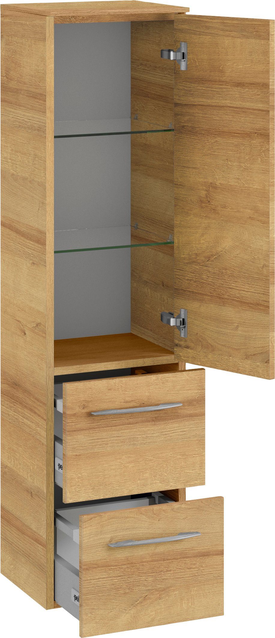 Saphir Badkamerset Cassca sprint 4-delig mineraalmarmeren wastafel met led-spiegelkast (5-delig)