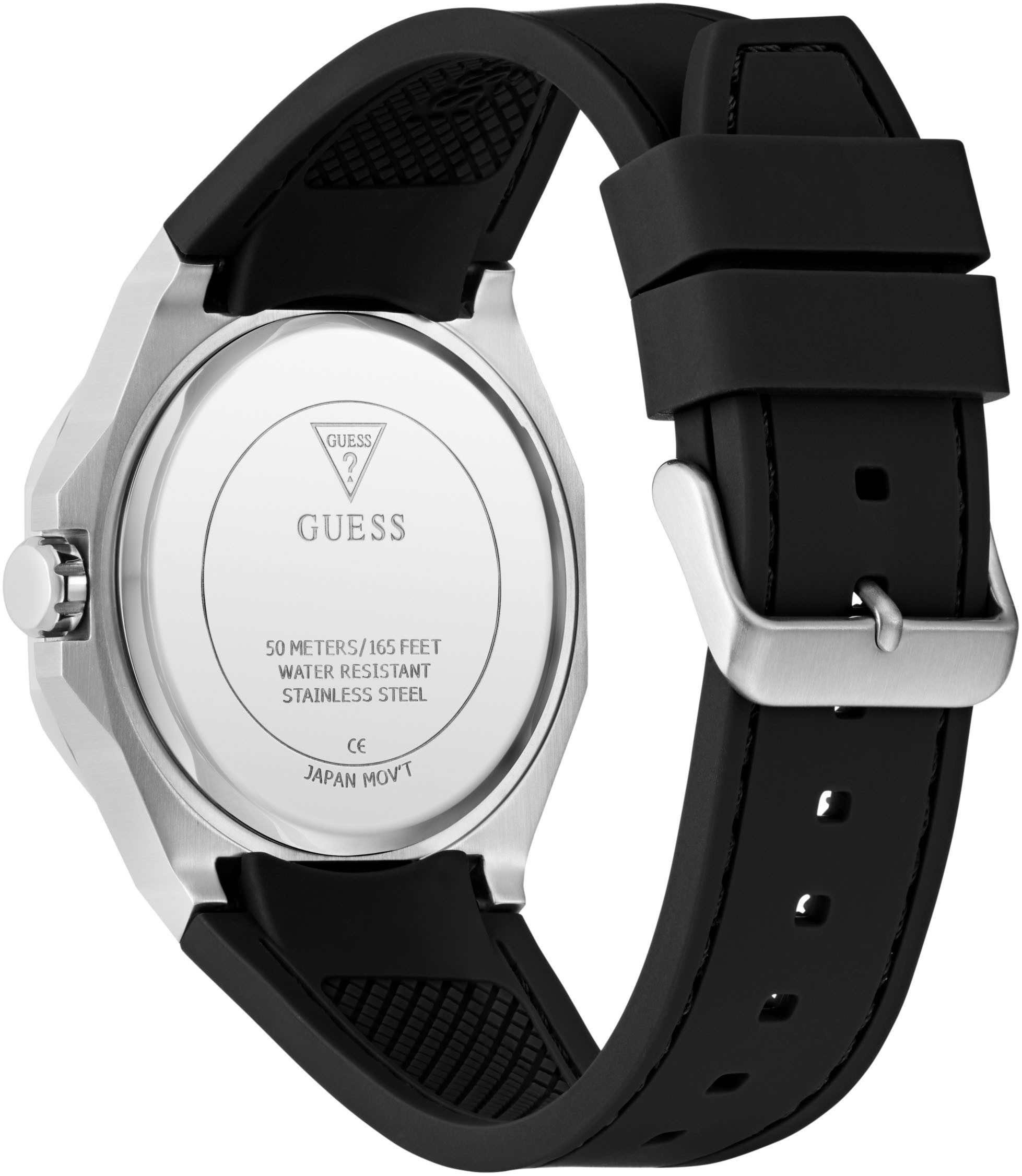Guess Kwartshorloge EMPEROR Polshorloge, herenhorloge, siliconen band, cadeau-idee, analoog
