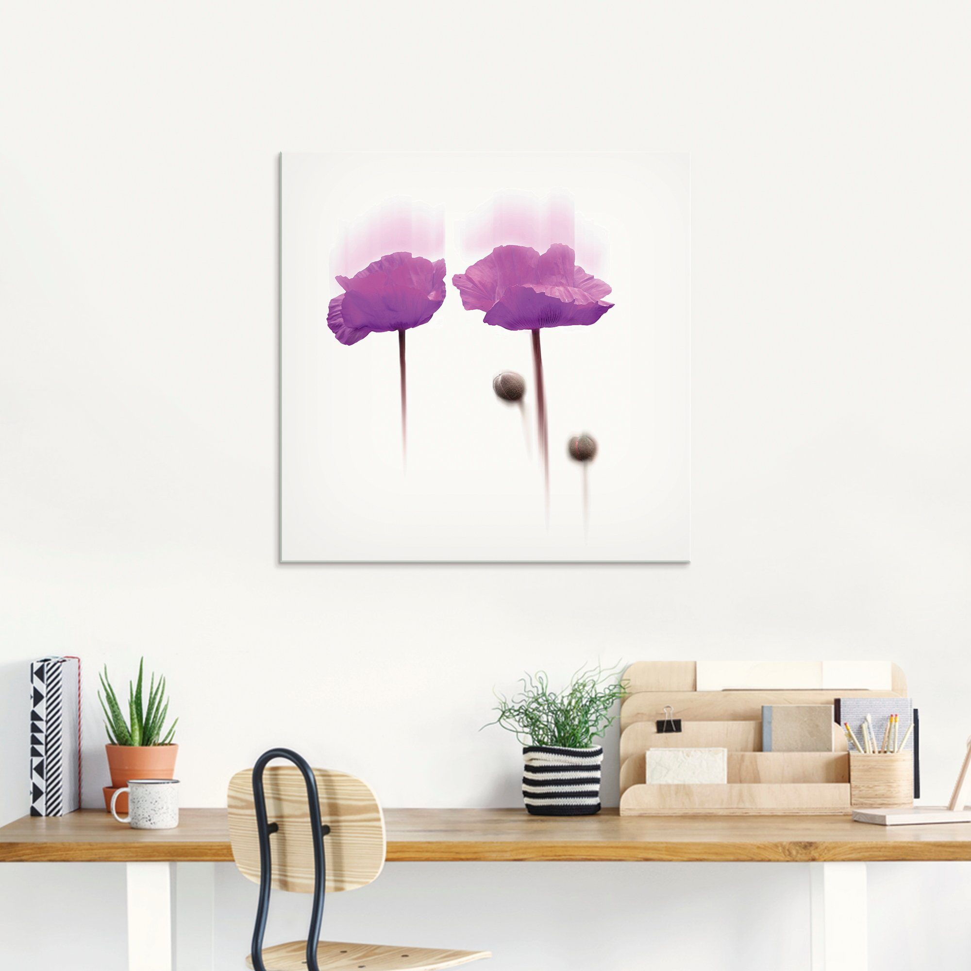 Artland Print op glas Bloem abstract I in verschillende maten