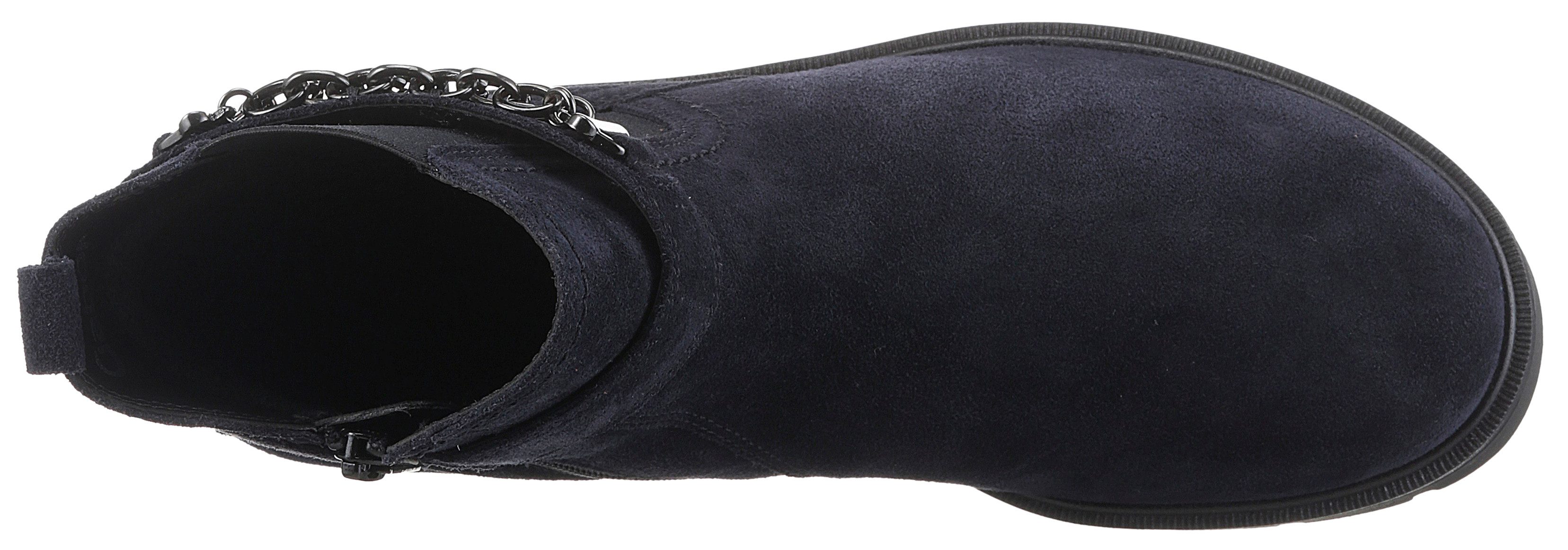 Gabor Chelsea-boots blokhak, herfstmode, enkellaars met decoratieve ketting aan de schacht
