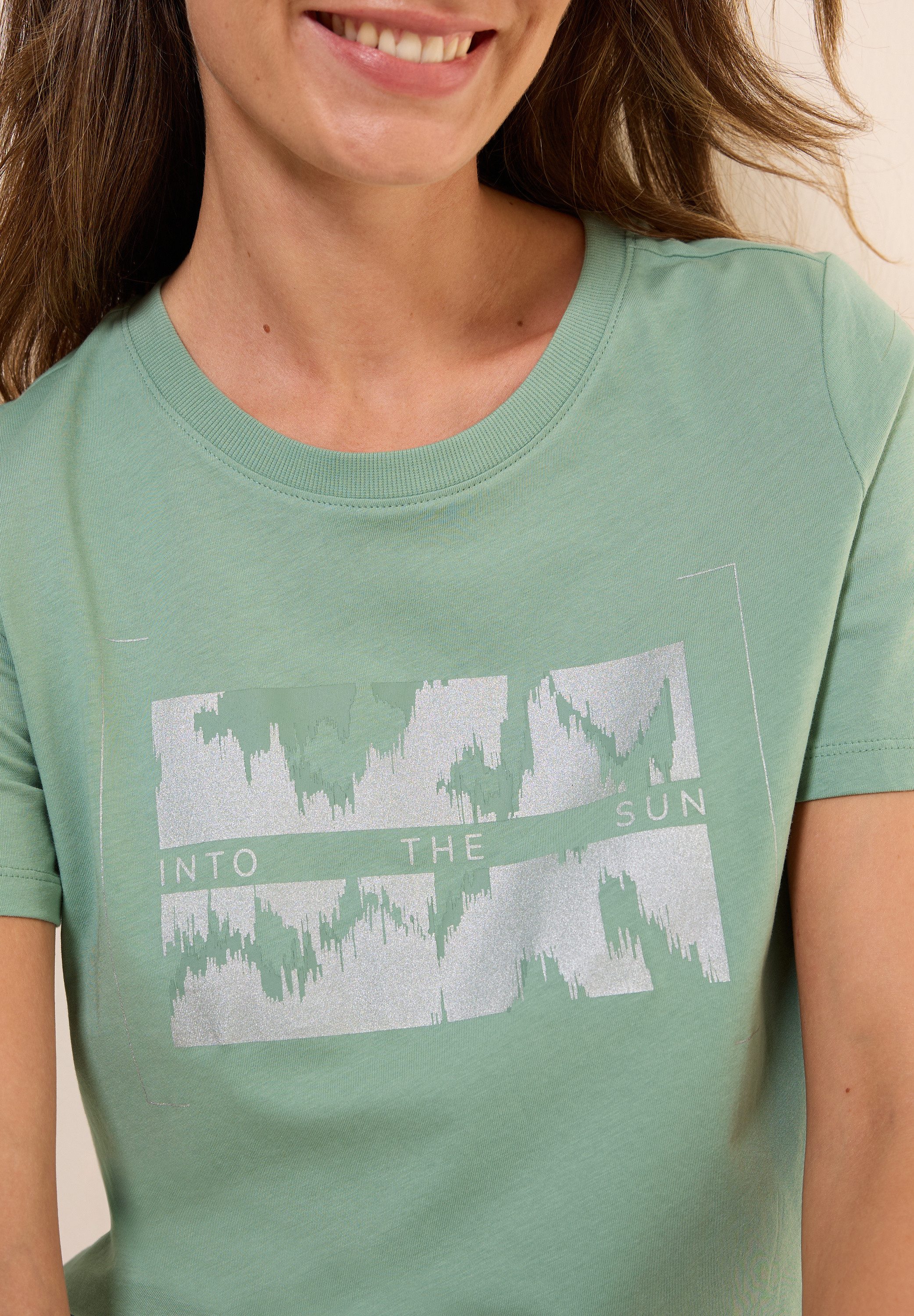 Cecil T-shirt met folieprint