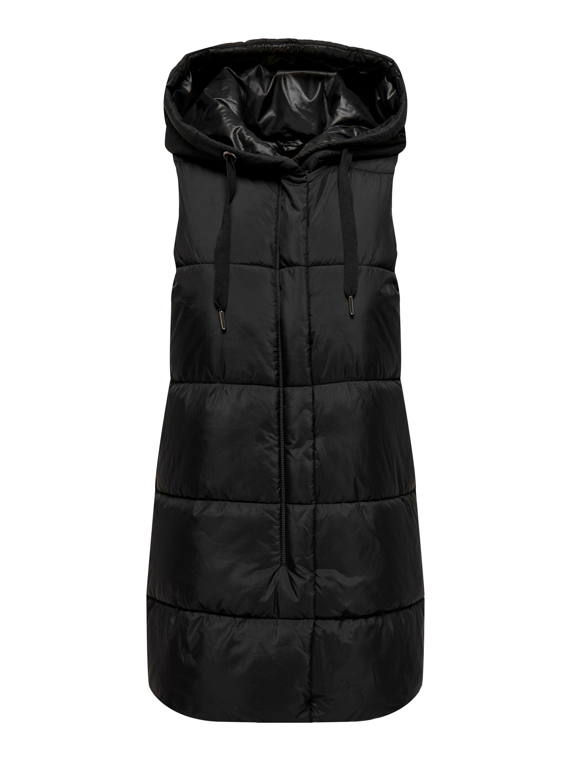 Only Bodywarmer ONLASTA – Lange gewatteerde bodywarmer met capuchon voor koude dagen