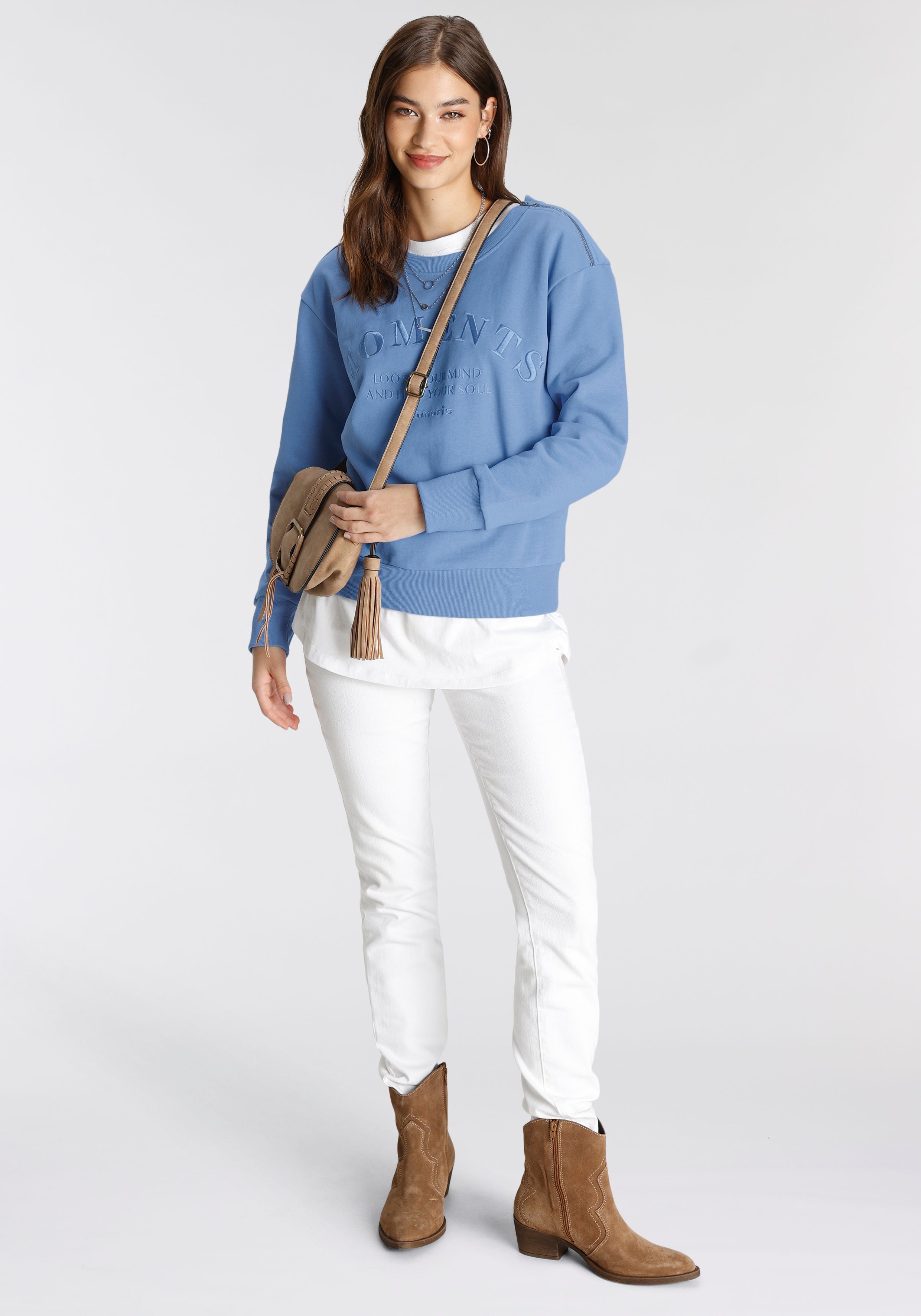 Tamaris Sweatshirt Met een rits op de schouder - NIEUWE COLLECTIE