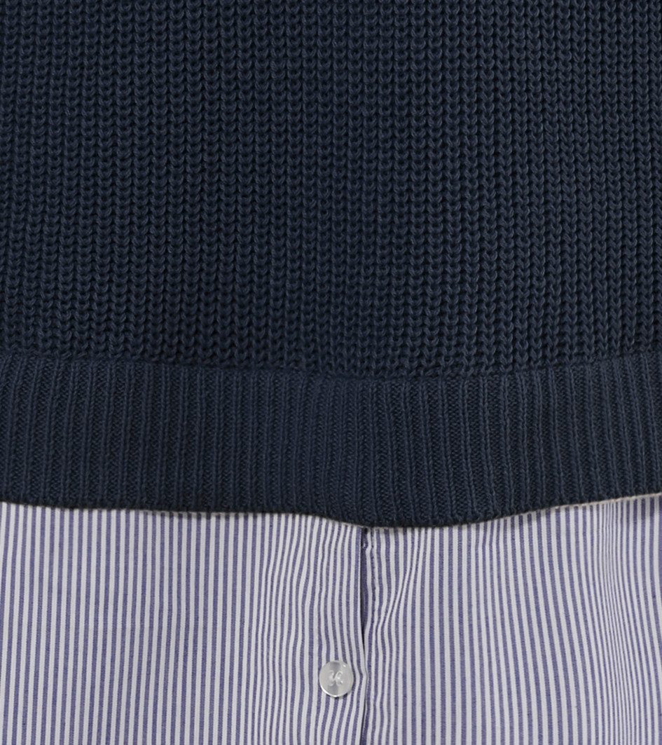 Aniston CASUAL Gebreide trui gestreepte blouse-inzet onderlangs