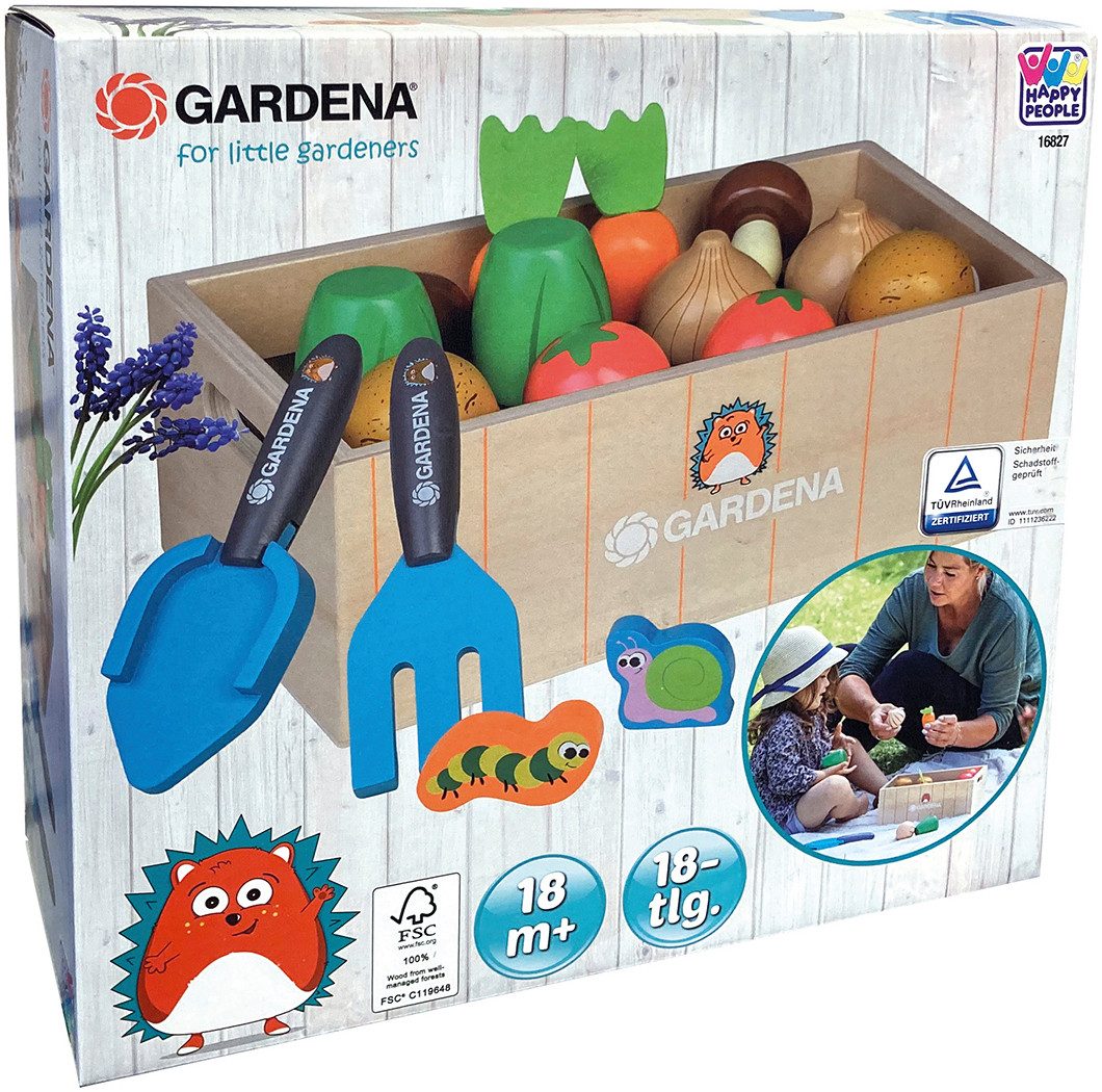 Happy People Vormenspel GARDENA Houten groente-kweekbak (17-delig)