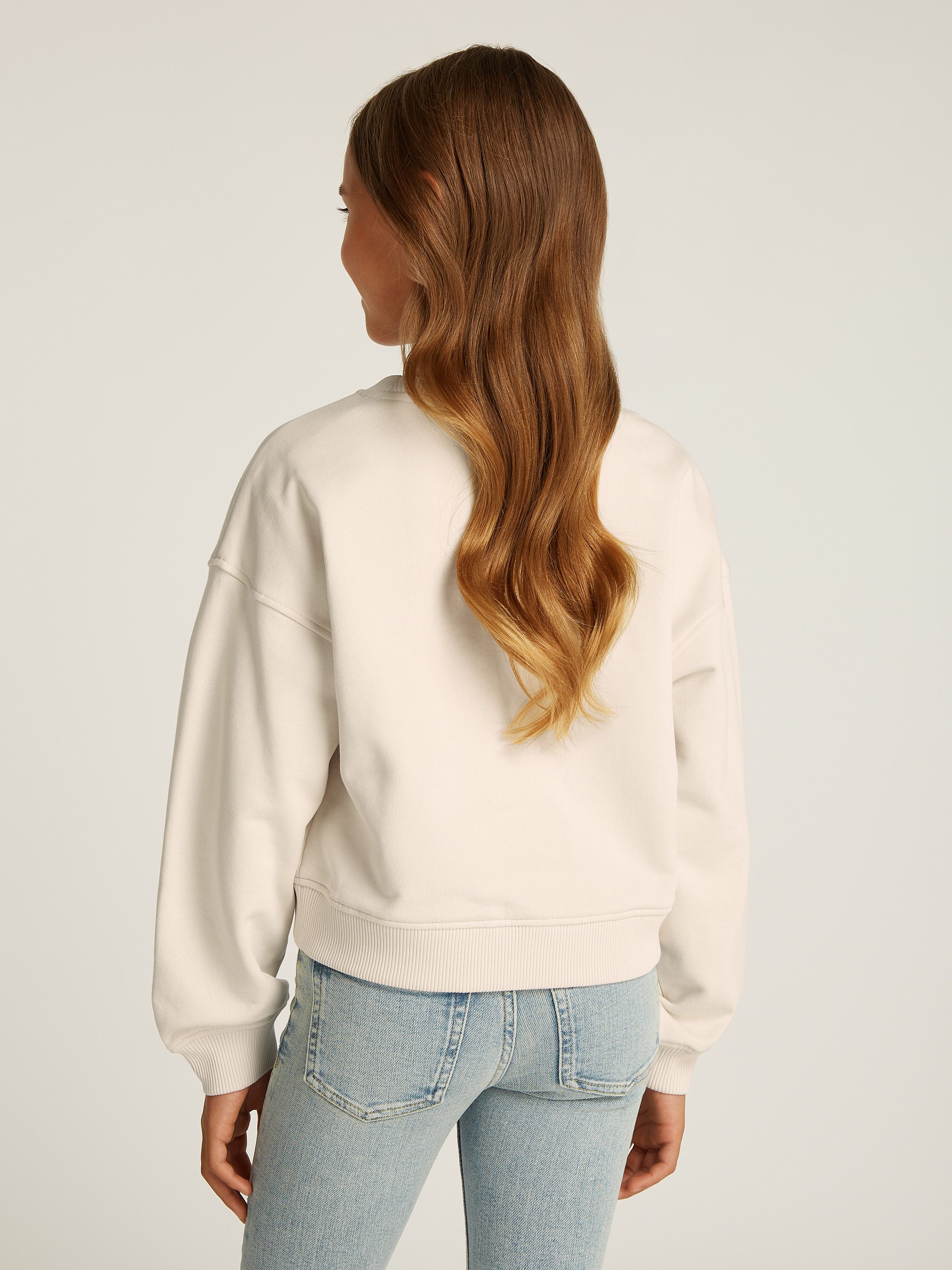 Calvin Klein Sweatshirt GLITTER MONOLOGO CN SWEATSHIRT voor kinderen tot 16 jaar met logo-opdruk