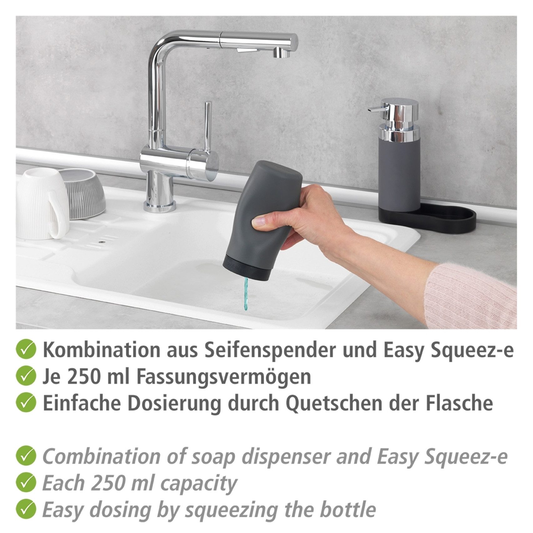 WENKO Dispenser voor afwasmiddel Model Easy Squeez-e