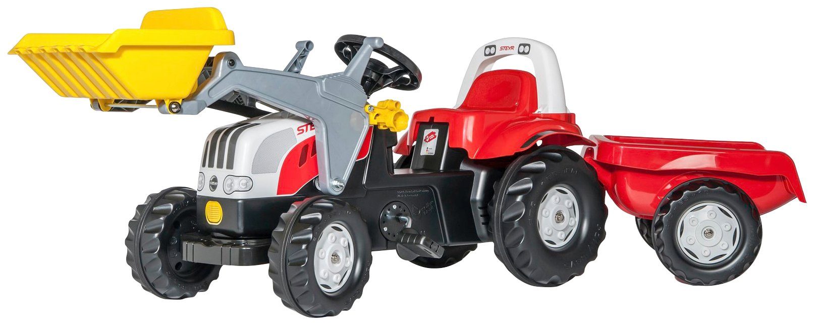 rolly toys® Trapauto RollyKid, Steyr CVT 6165 Tractor met trailer en lader