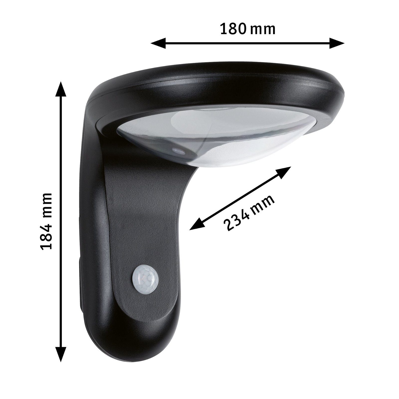Paulmann Led-wandlamp voor buiten Solar Diskola IP44 180x234mm 3000K 3,5W 400lm Antraciet Kunststof (1 stuk)
