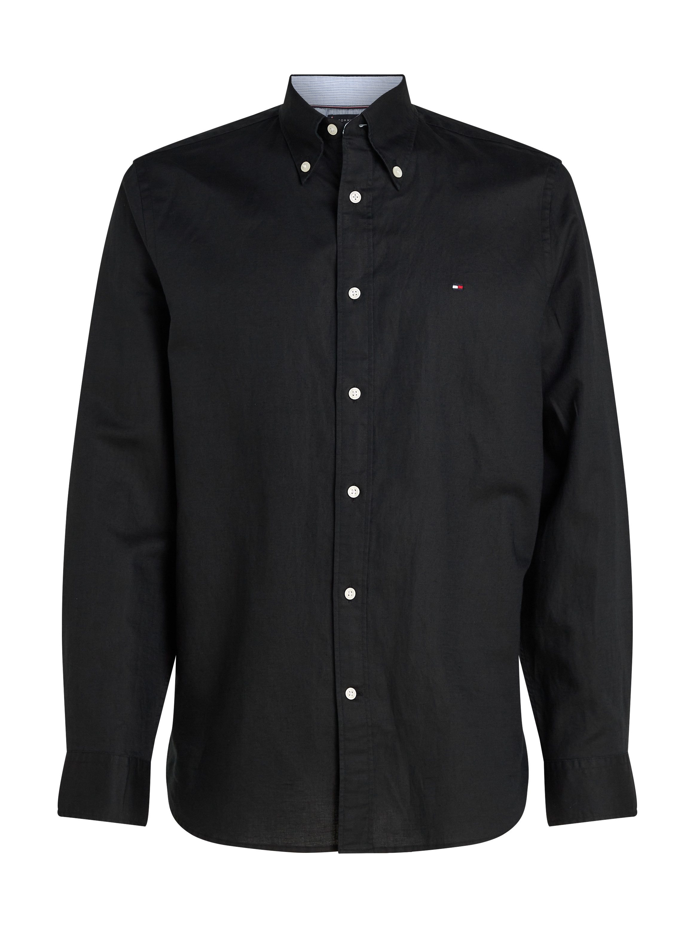 Tommy Hilfiger Overhemd met lange mouwen LINEN BLEND SOLID RF SHIRT