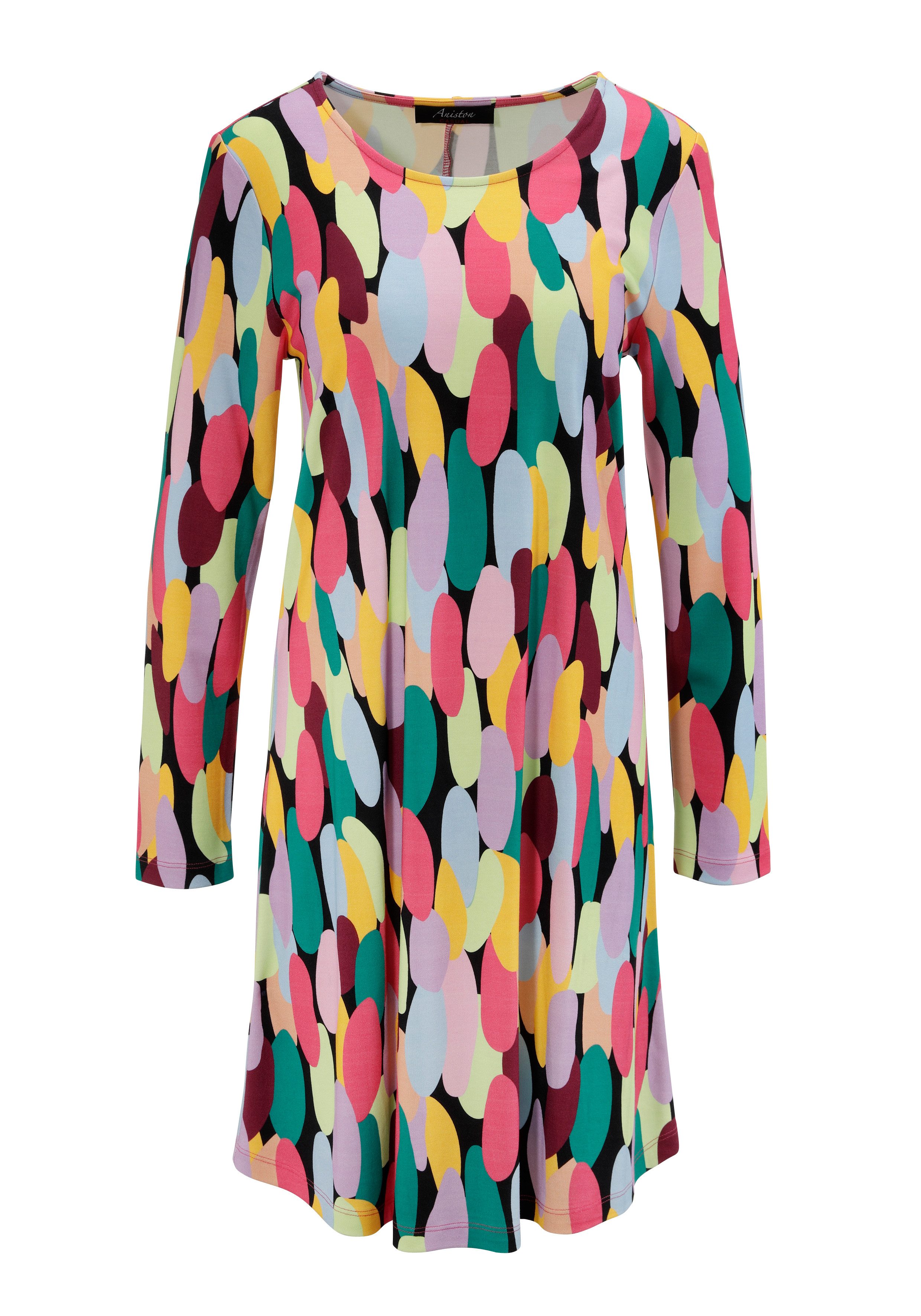 Aniston CASUAL Jerseyjurk met kleurrijke, grafische print - nieuwe collectie