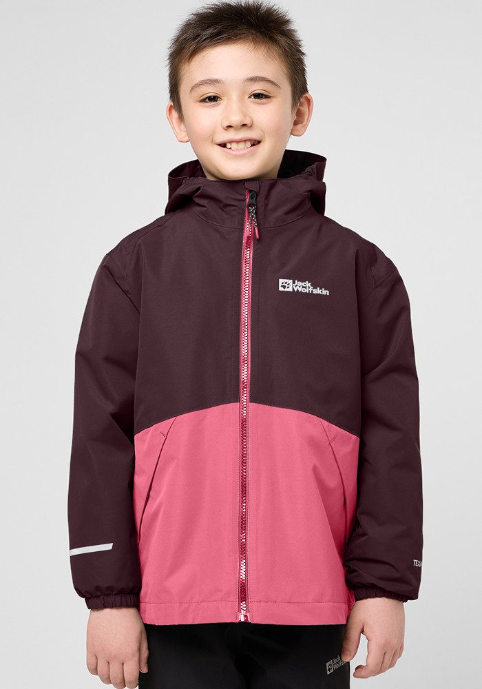 Jack Wolfskin Functioneel 3-in-1-jack ICELAND 3IN1 JACKET K kinderen jassen maat 128 rood