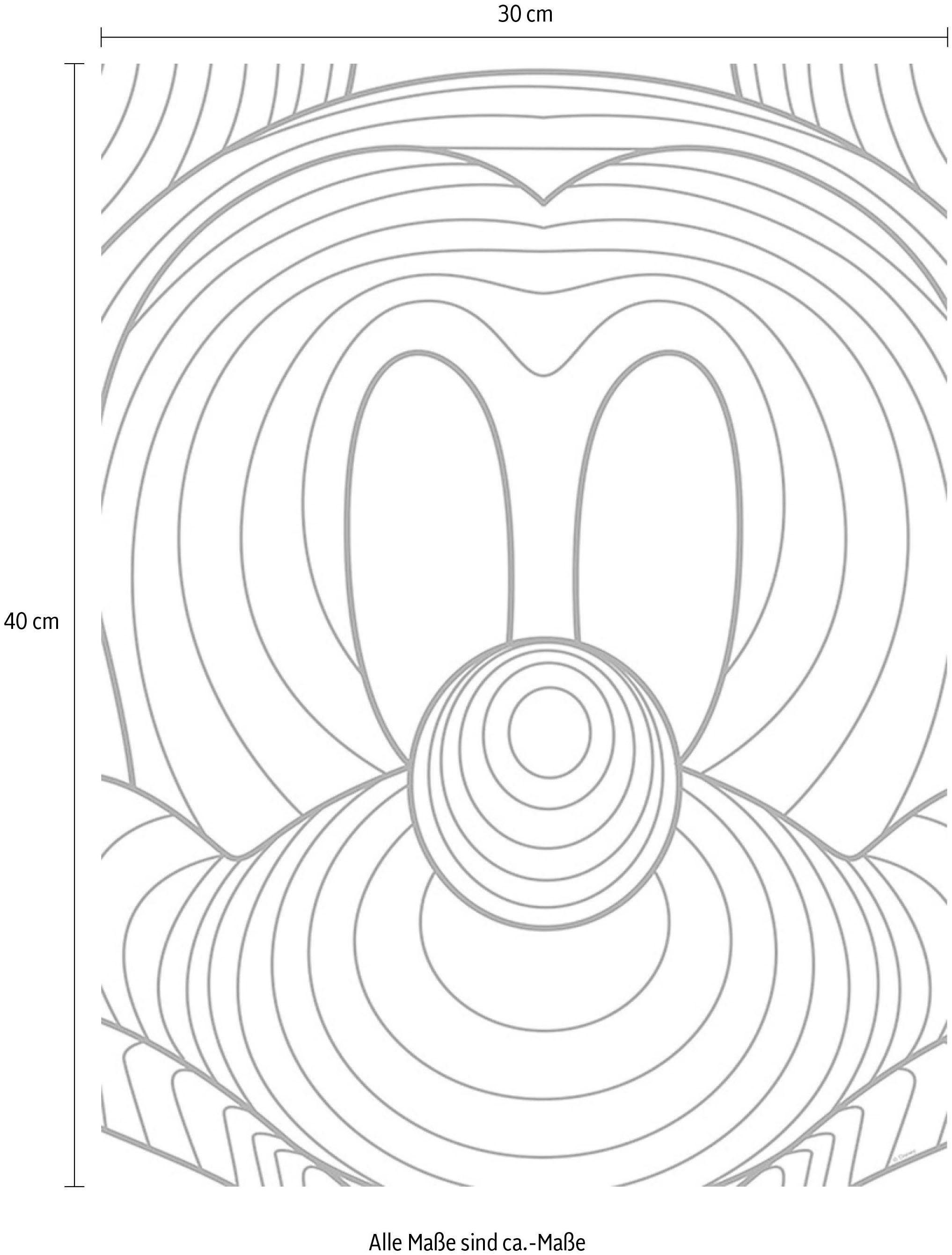 Komar Wanddecoratie Mickey Mouse Lines Wanddecoratie voor de kinderkamer - zonder lijst (1 stuk)