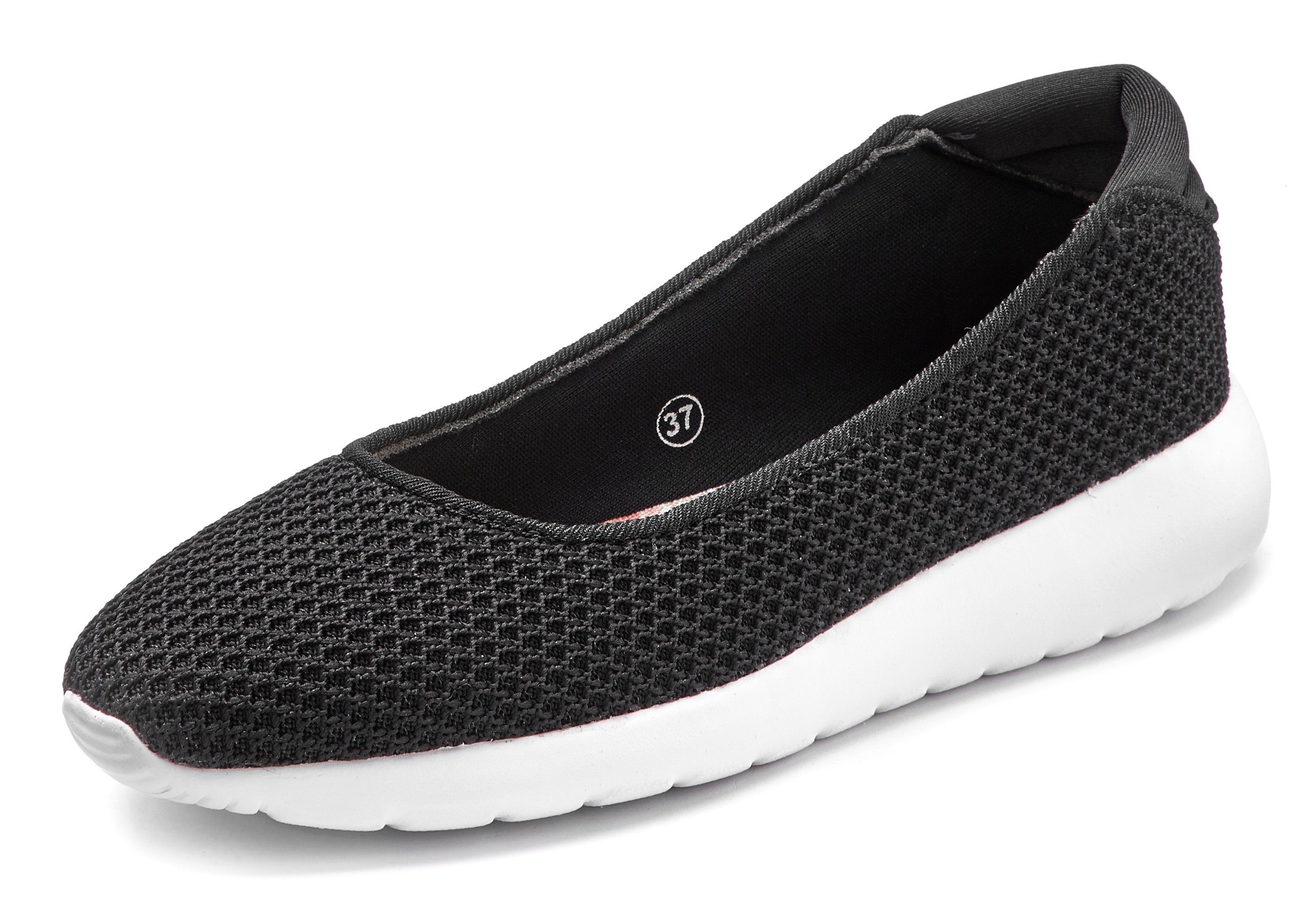 Lascana Ballerina's Vrijetijdsschoen, slipper, lage schoen, sneaker slip-in, lichte mesh-look