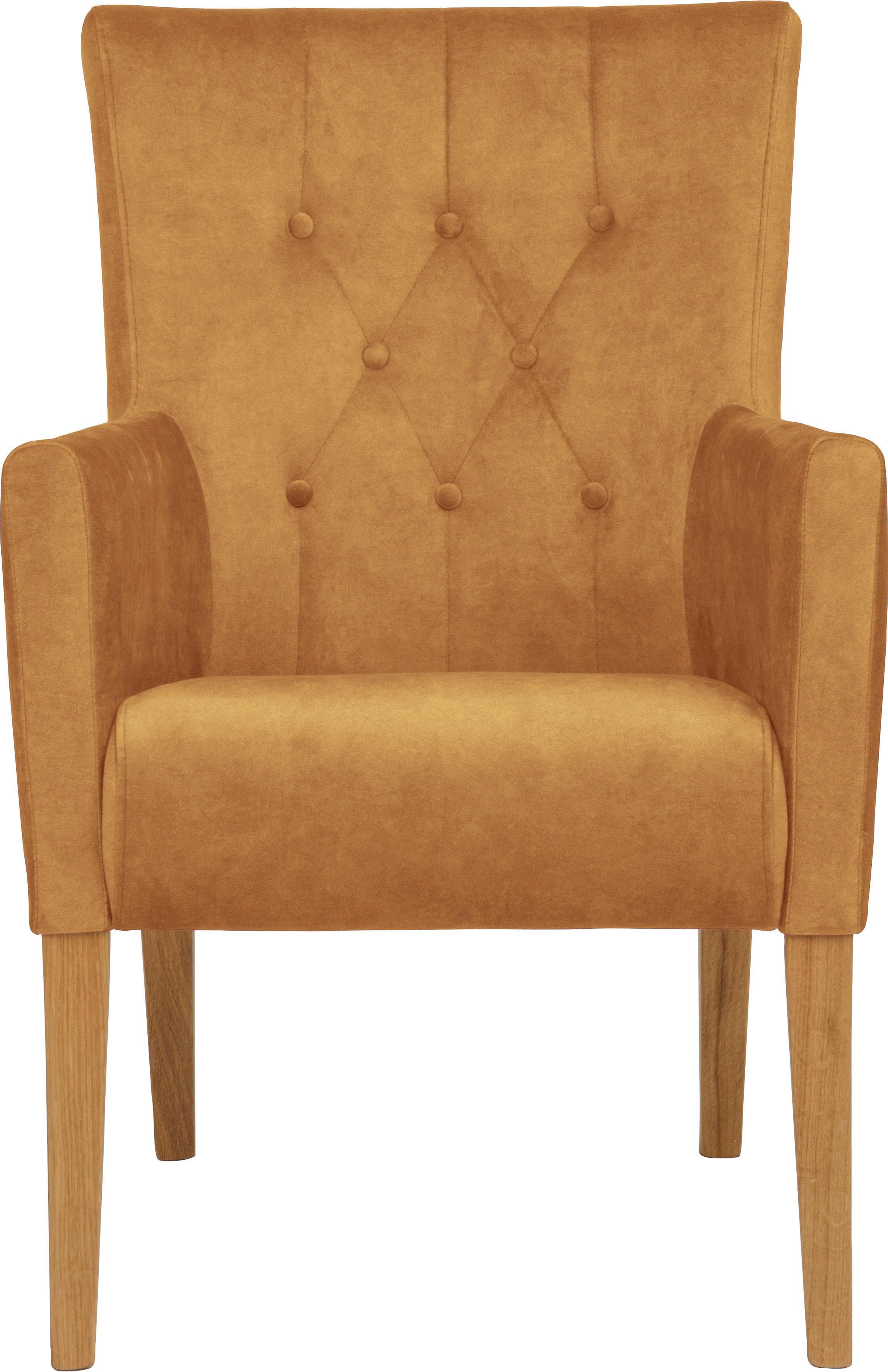 Home affaire Eetkamerstoel King Fauteuil met knoopdetails, gestoffeerde stoel (1 stuk)
