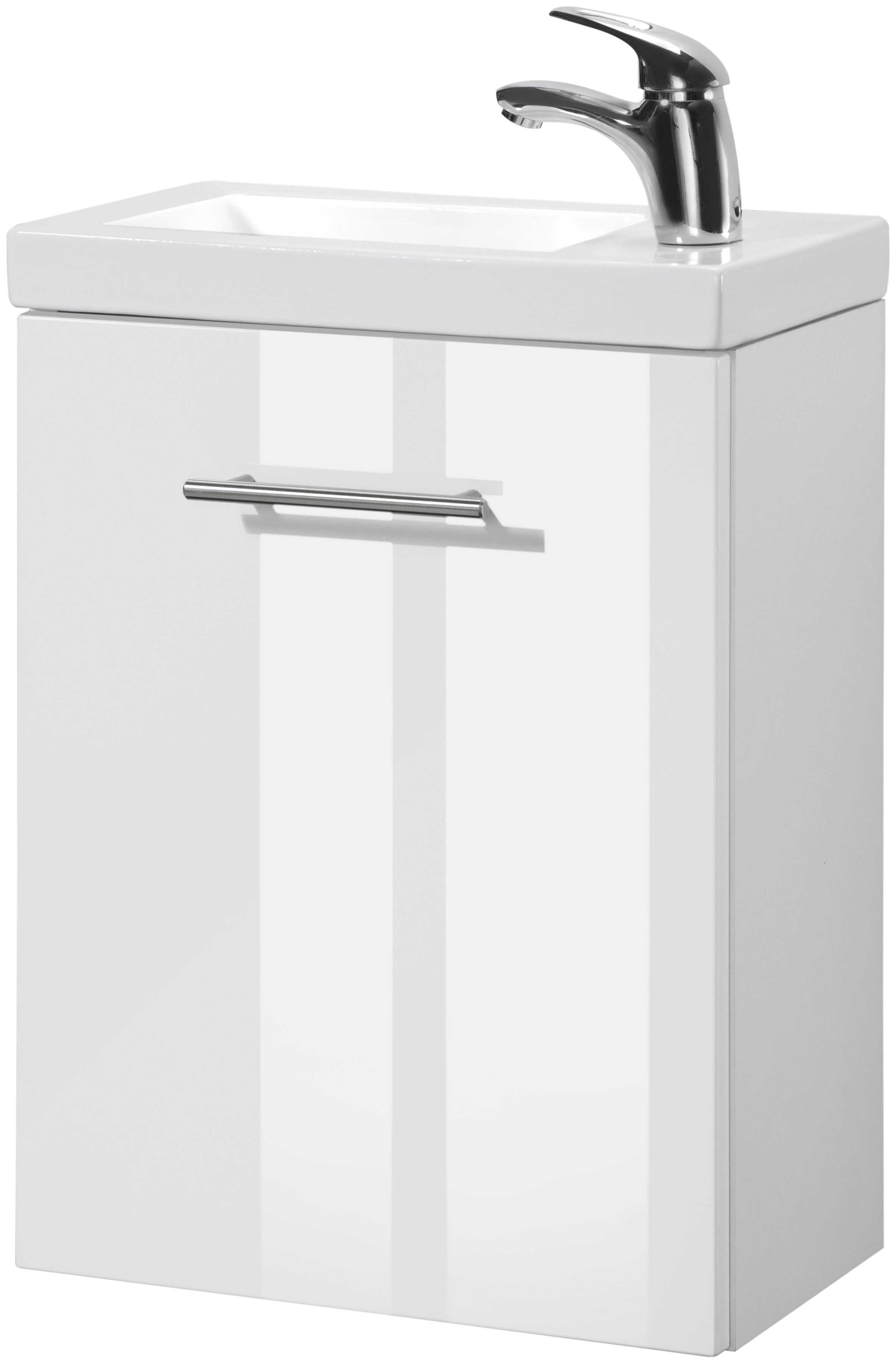 welltime Wastafelmeubel Trento, in verschillende designs en kleuren BxDxH: 40x23x56 cm, gastenbad SlimLine, wastafel
