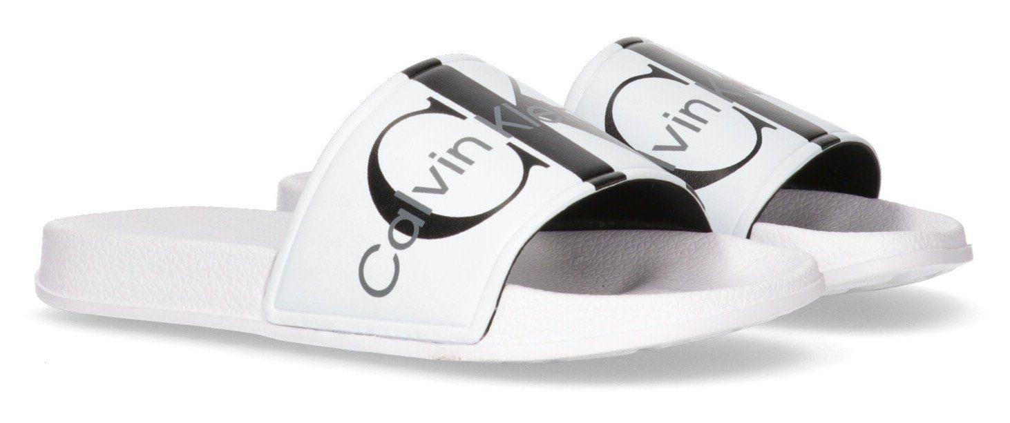 Calvin Klein Badslippers LOGO POOL SLIDE , zomerschoen, slippers, badschoen, poolslides met grote...