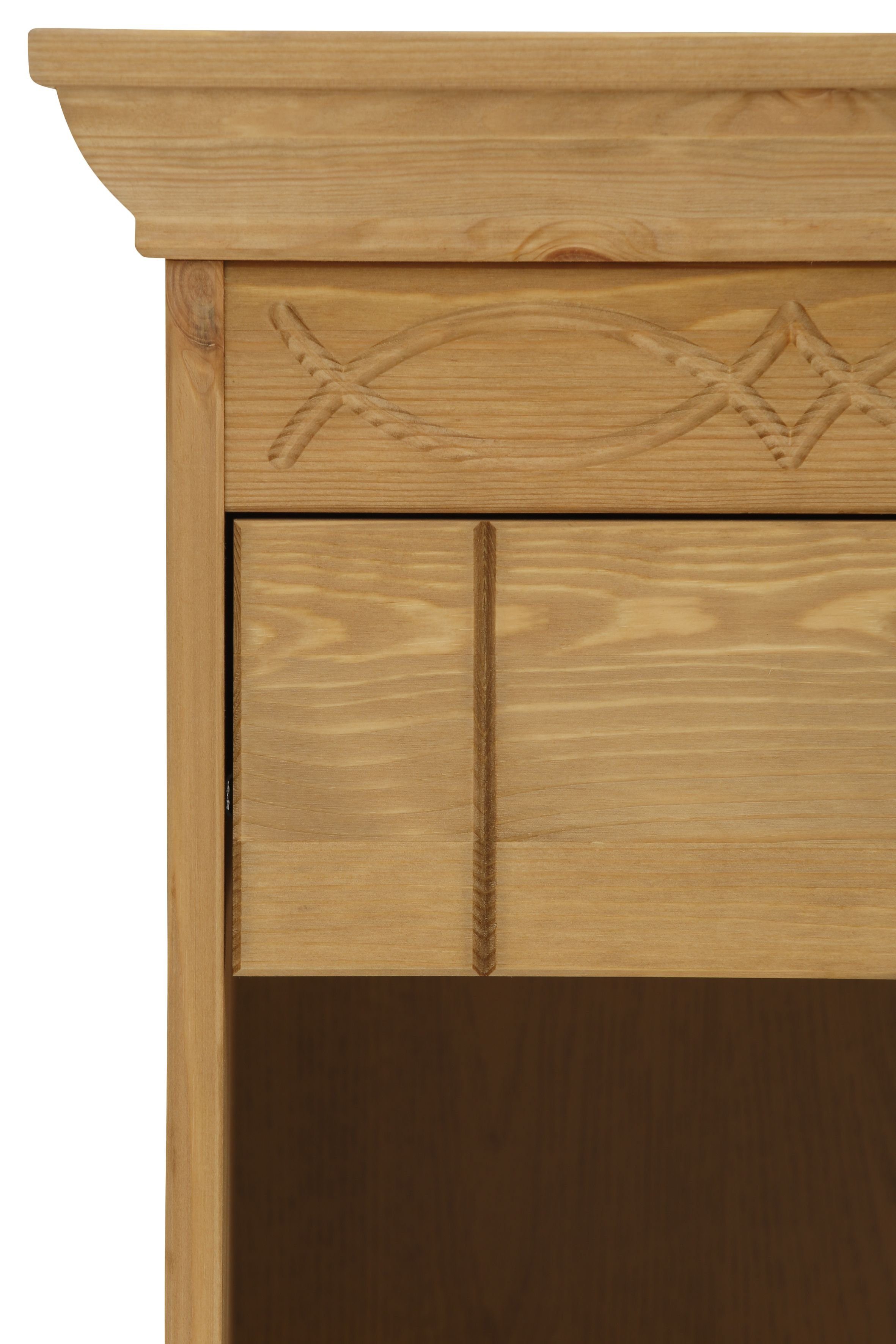 Home affaire Nachtkastje Indra Nachtkastje met decoratief freeswerk, breedte: 50 cm