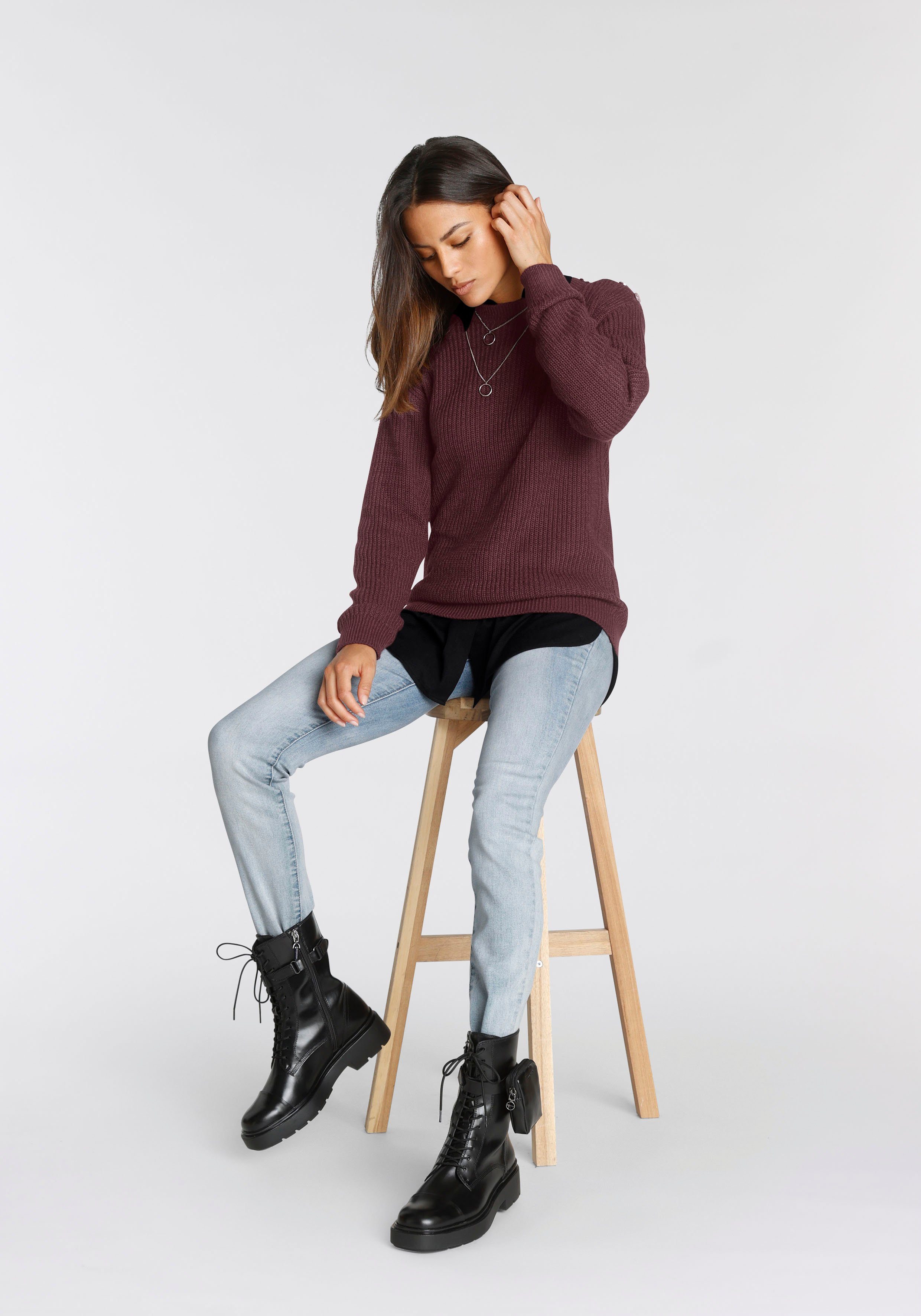 Tamaris Skinny fit jeans smalle broekpasvorm, normale taille, 5-pocket-vorm, used-wassing