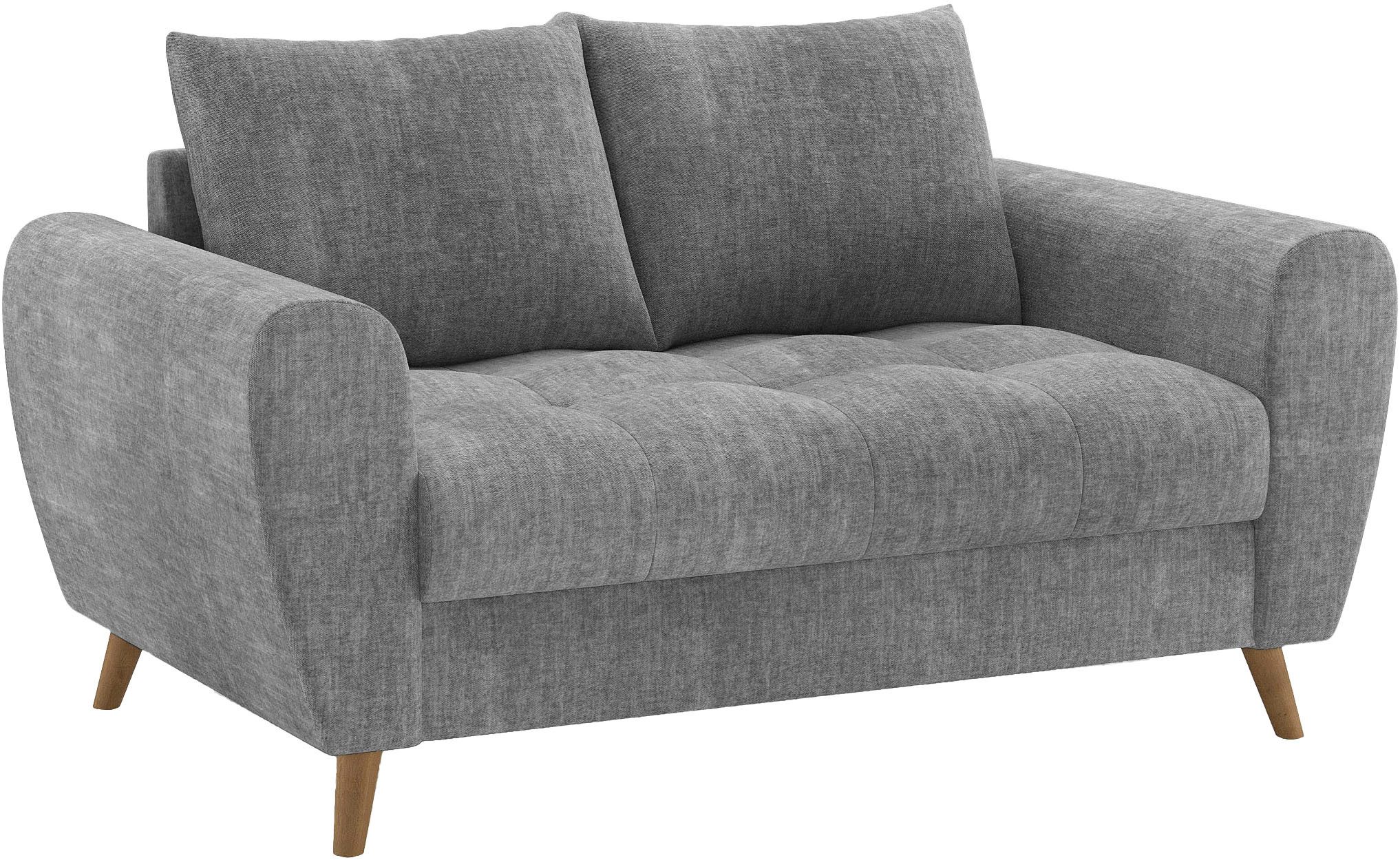 Mr. Couch 2-zitsbank Blackburn II Optioneel met koudschuimvering tot 140 kg belastbaar grijs, 2-zitsbanken, 160 cm