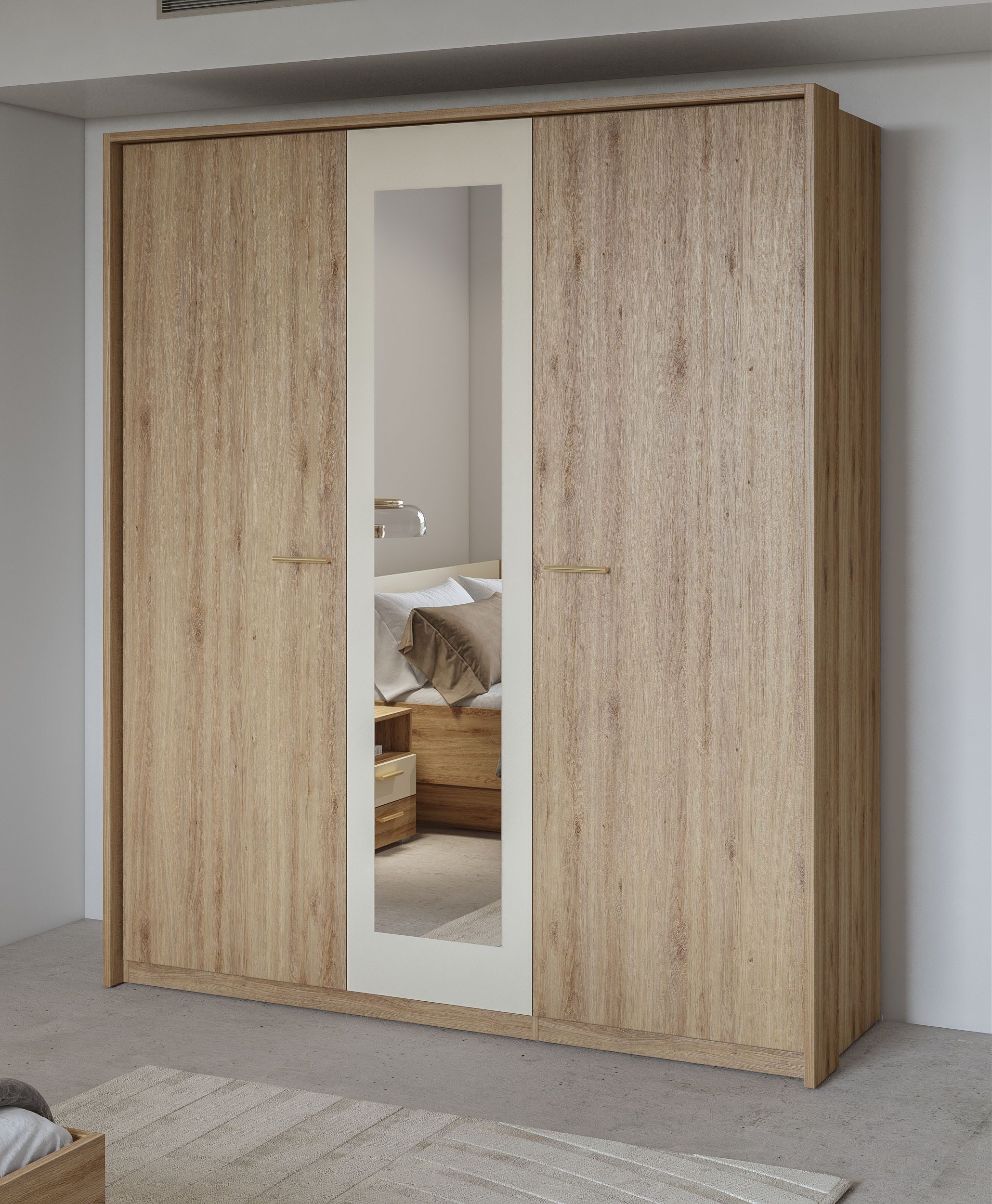 Home affaire Draaideurkast Bitry, linnenkast incl. complete binneninrichting Kledingkast, verstelbare planken 22 mm dik, mooie houtlook