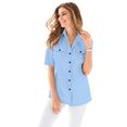 classic basics blouse met korte mouwen blauw