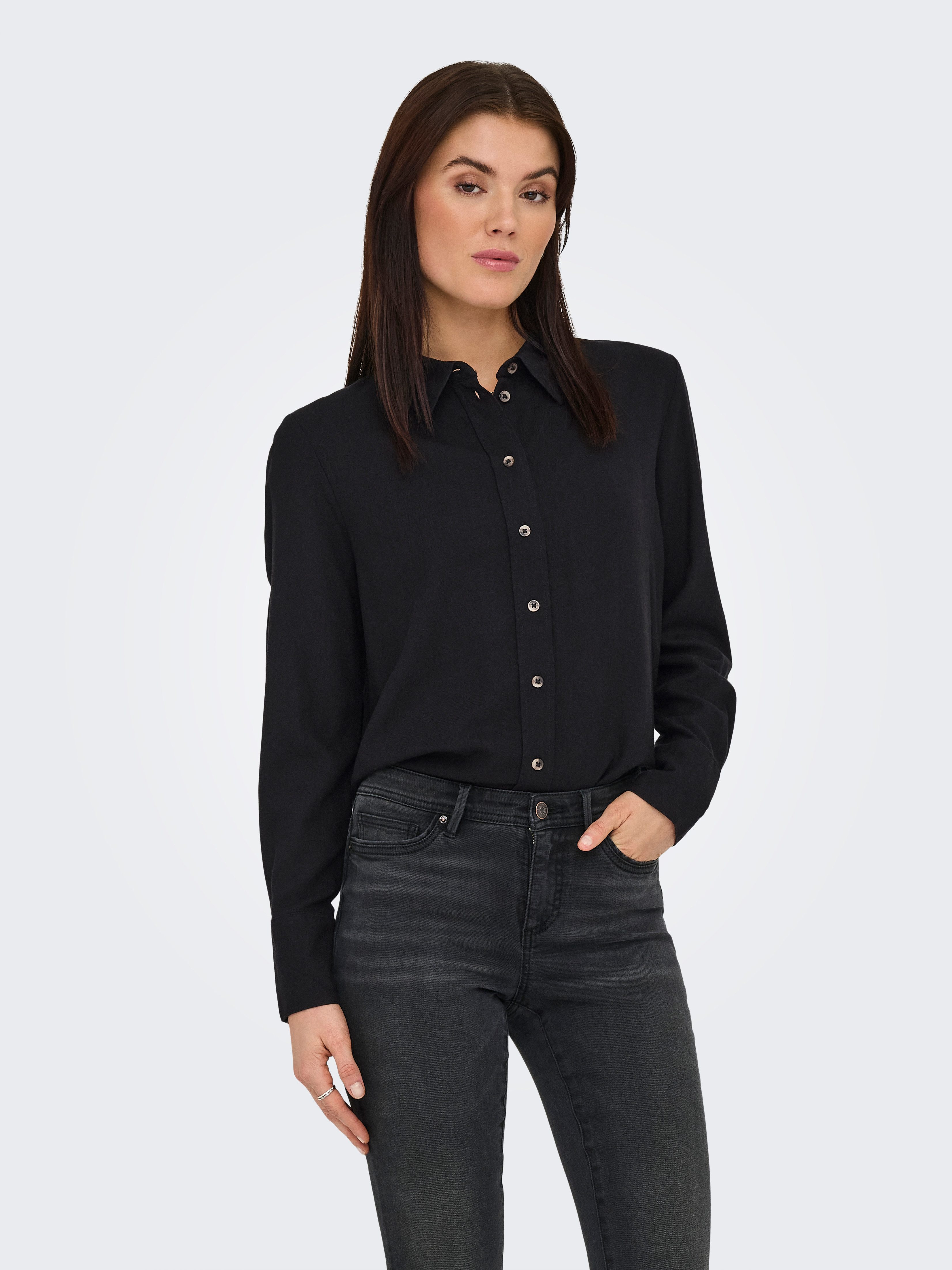 JDY Overhemdblouse JDYSAY L/S LINEN LOOSE SHIRT WVN NOOS