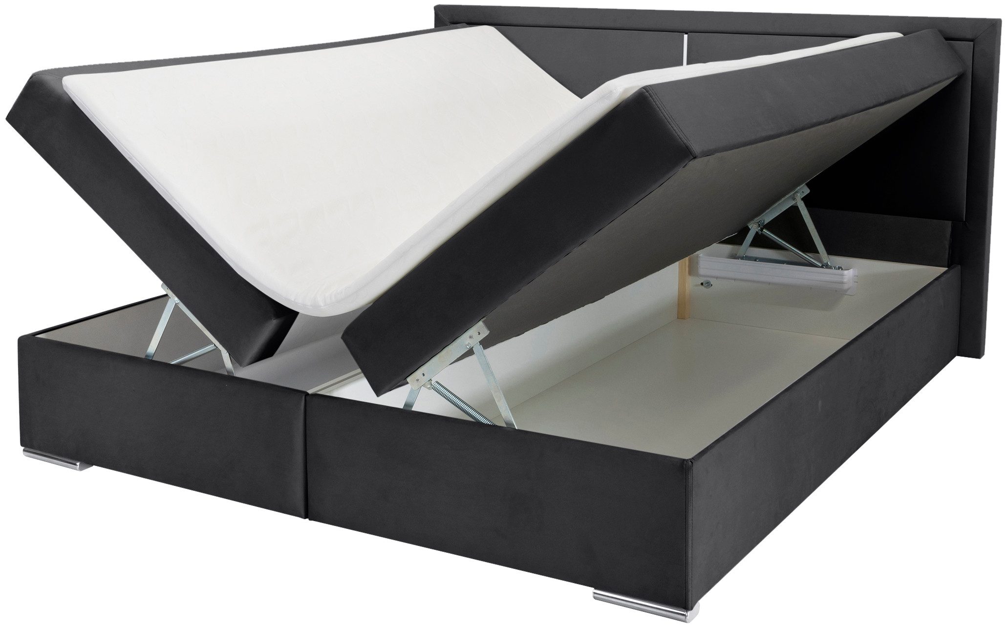 COLLECTION AB Boxspring Athena Incl. LED-verlichting, topper en opbergruimte