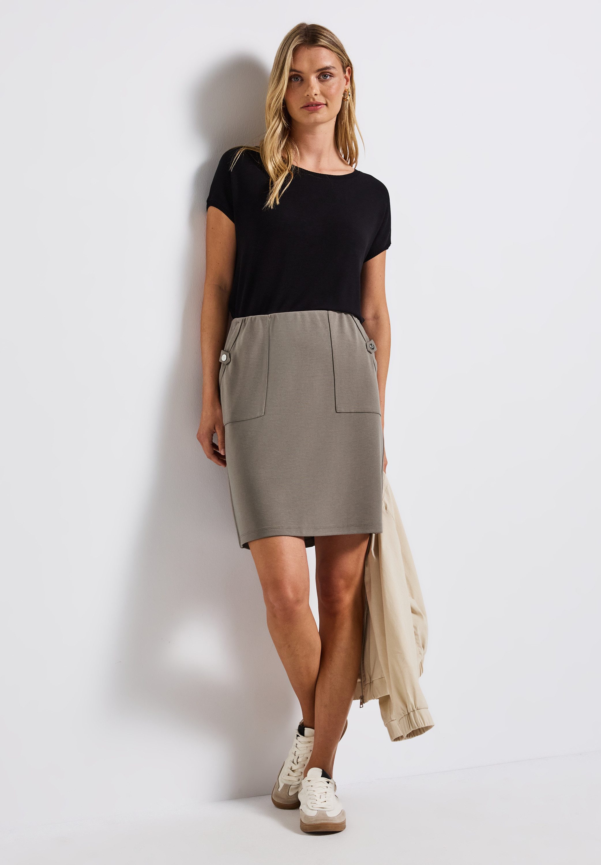 STREET ONE Minirok met knoopdetails