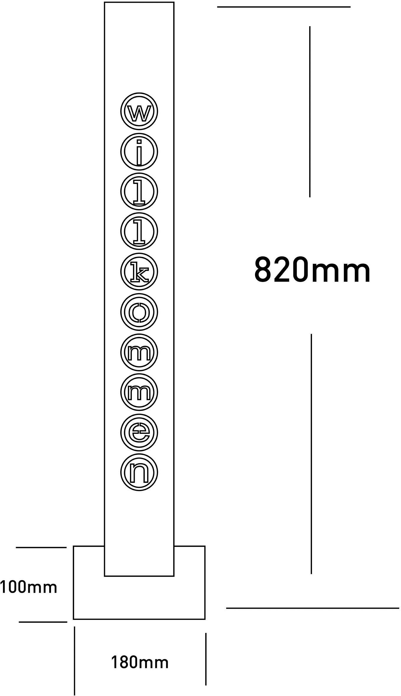 näve Decoratief ledobject Welkom Houten vloerlamp, hoogte ca. 82 cm, op batterijen (1 stuk)