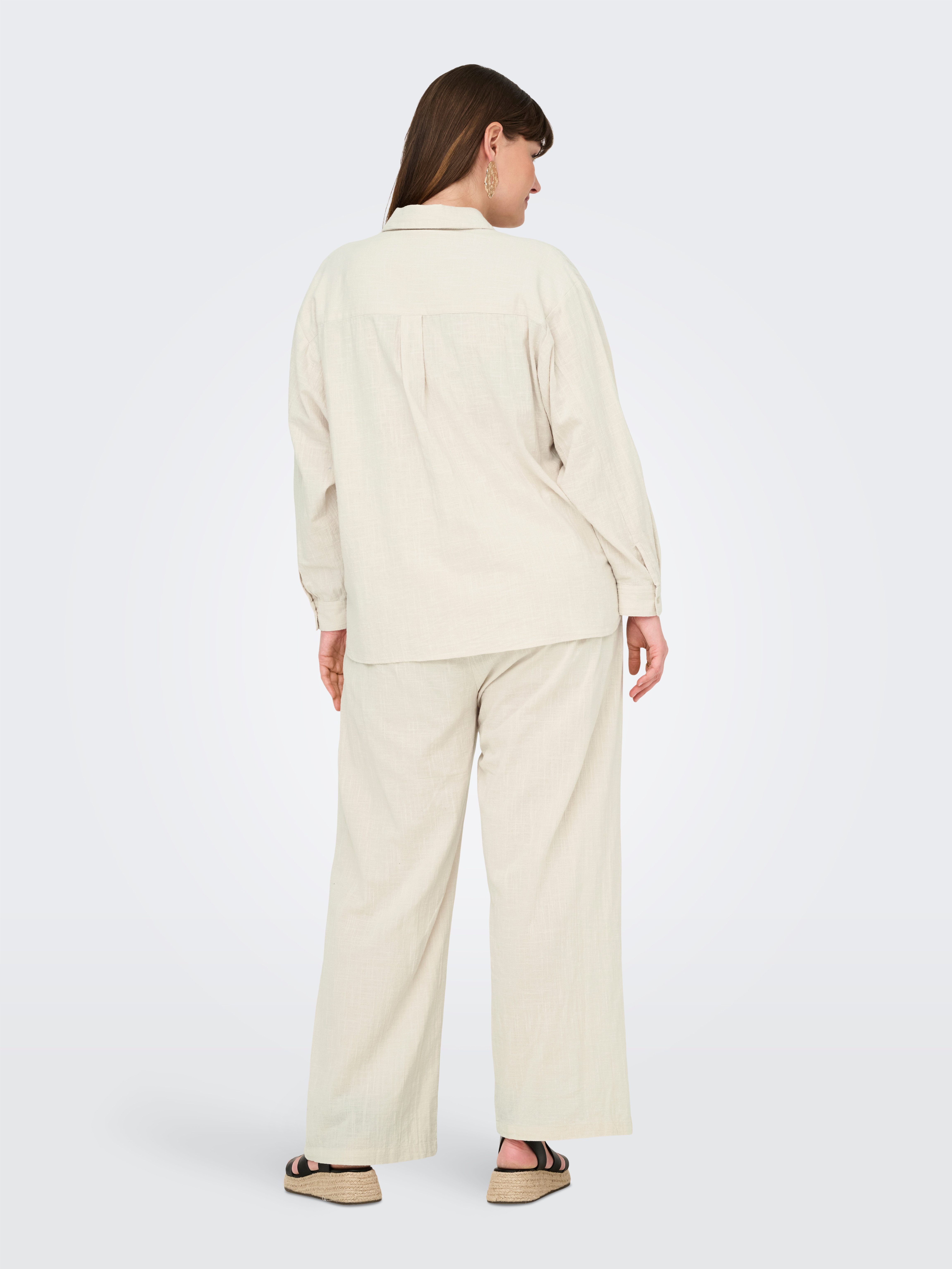 ONLY CARMAKOMA Blouse met lange mouwen CARTIZANA COTTON L/S SHIRT WVN NOOS