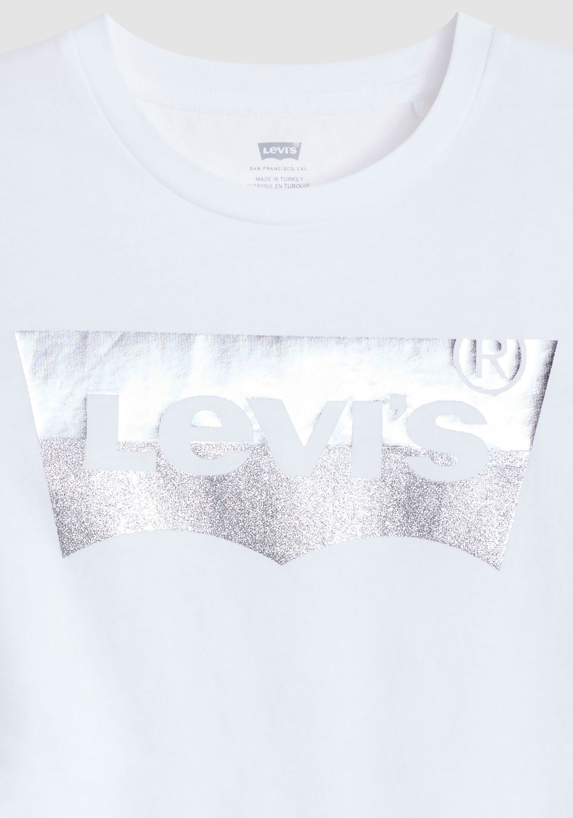 Levi's Shirt met ronde hals The Perfect Tee met logo in metallic-holoprint