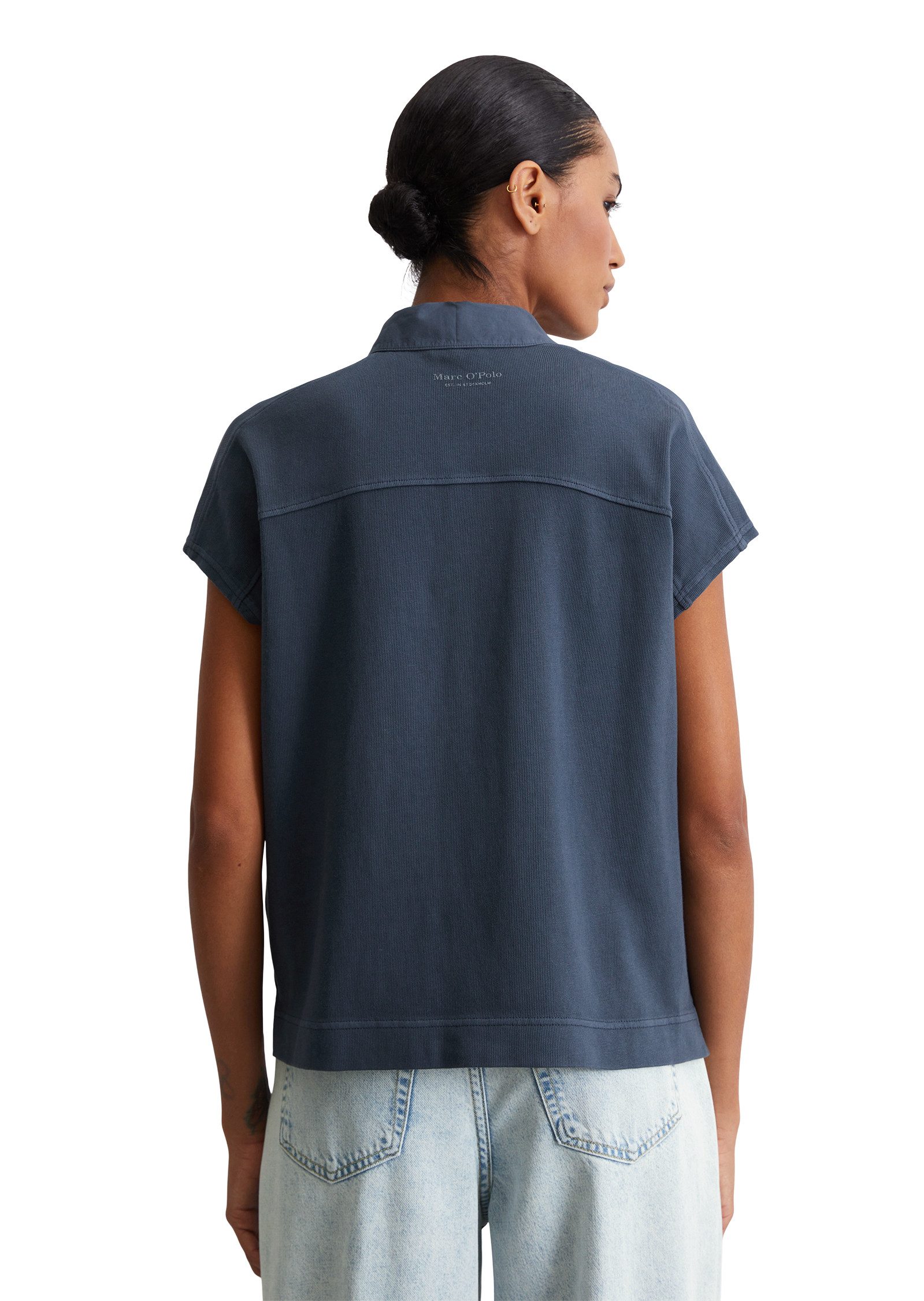 Marc O'Polo Poloshirt oversized, van lichte jersey