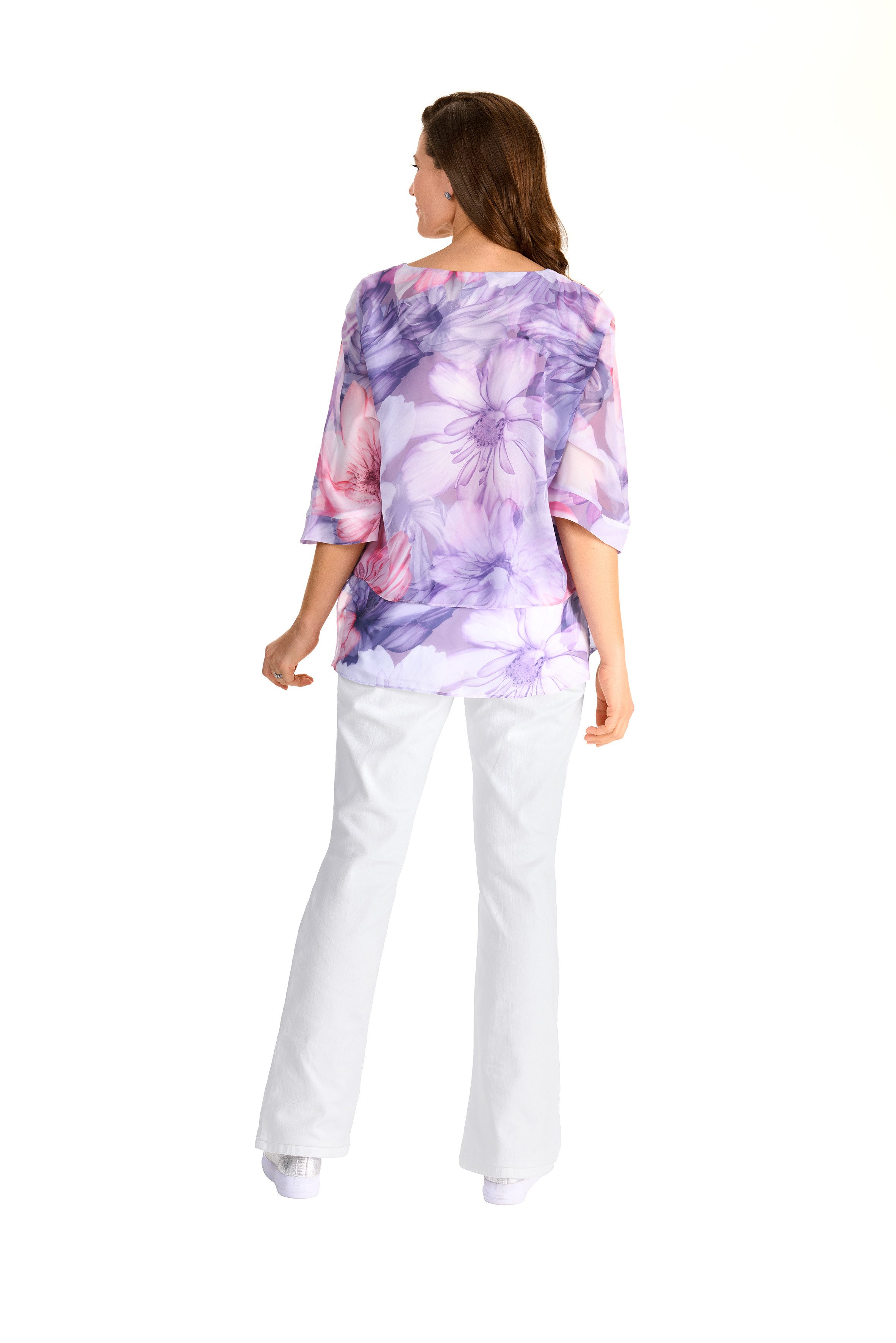 HERMANN LANGE Collection Shirt met 3/4 mouwen met een bloemmotief